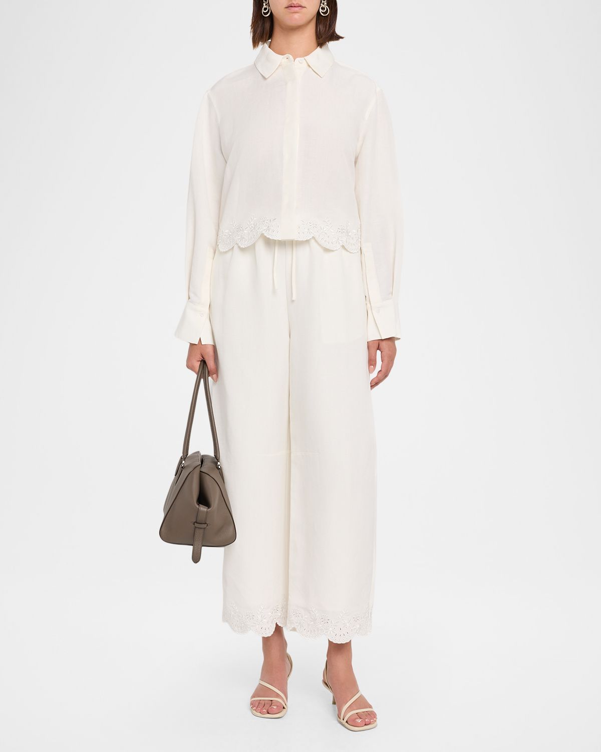 SIMKHAI Ames Embroidered Linen-Blend Shirt | Thumbnail 2