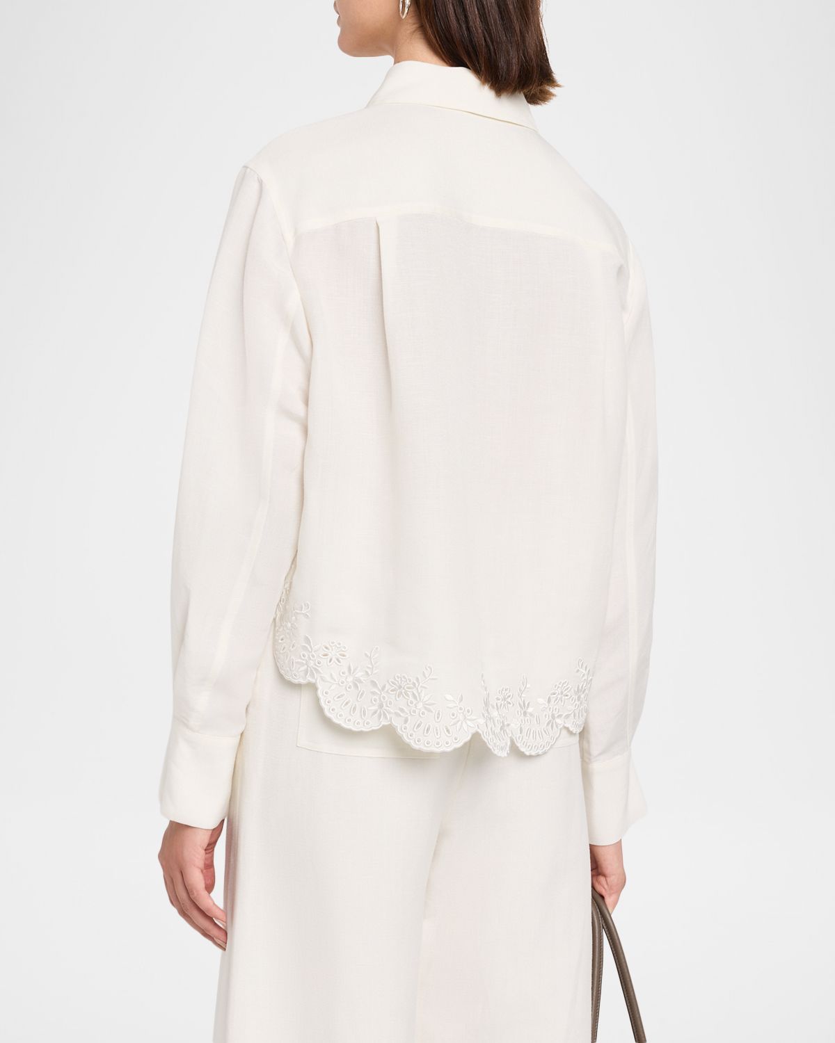 SIMKHAI Ames Embroidered Linen-Blend Shirt | Thumbnail 3