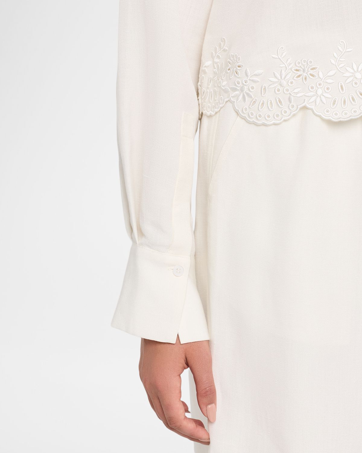 SIMKHAI Ames Embroidered Linen-Blend Shirt | Thumbnail 5