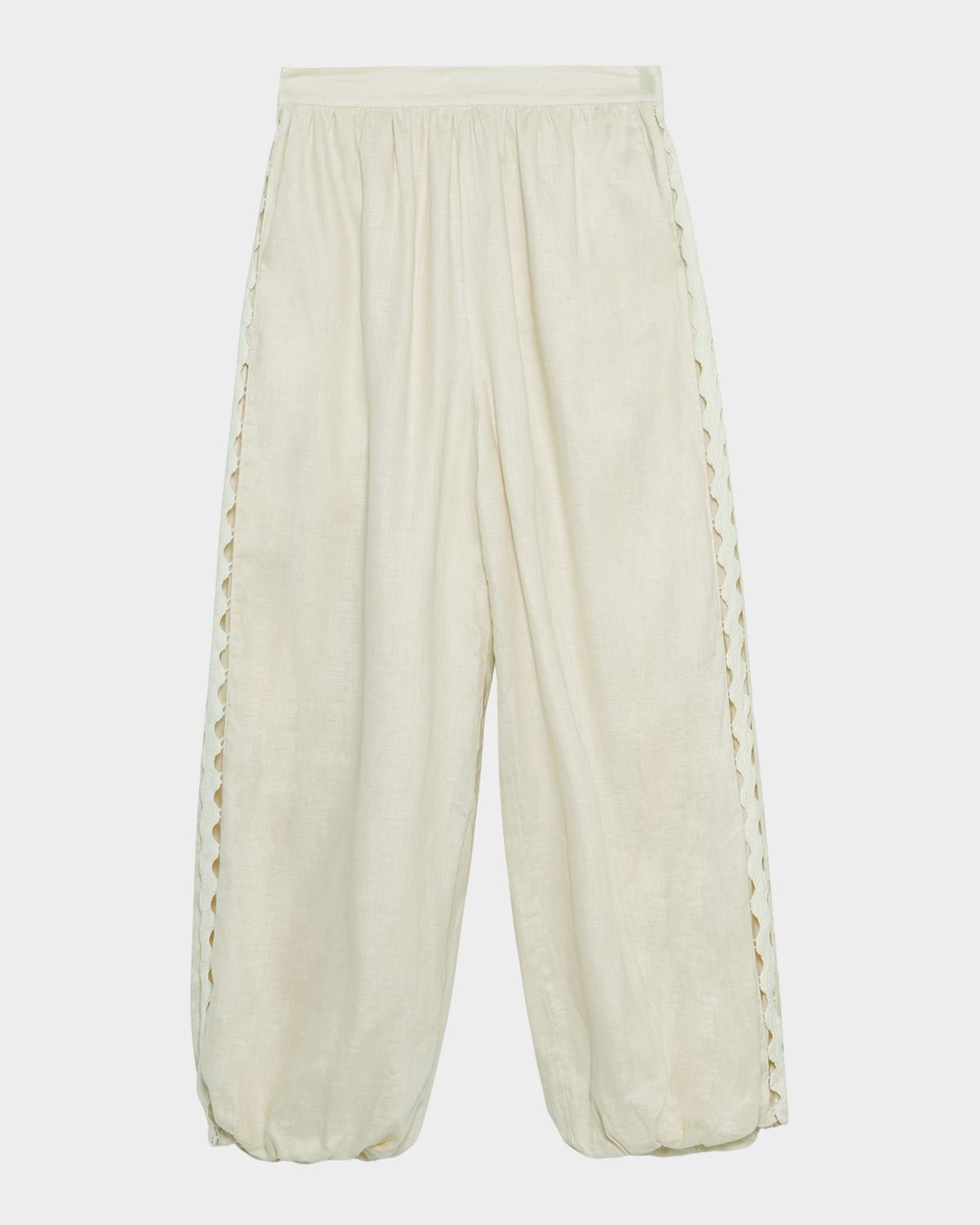 SIMKHAI Selah Linen Lace Balloon Pants