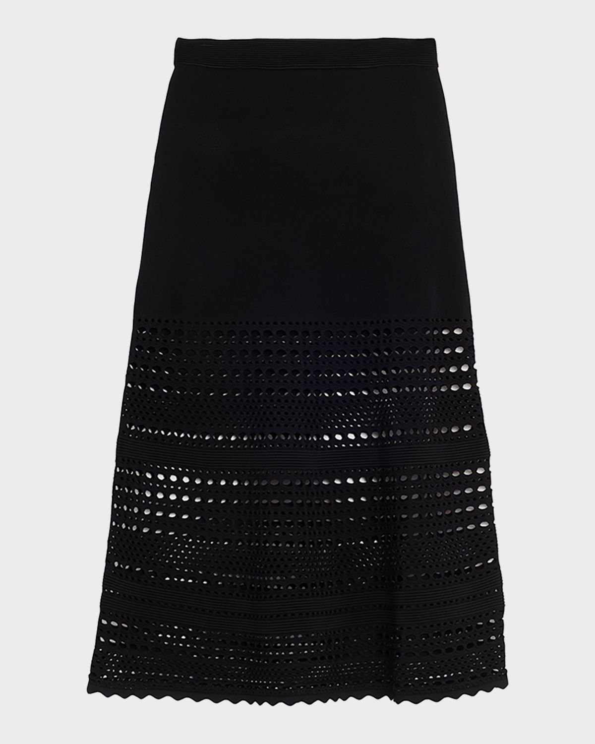 SIMKHAI Westly Open-Stitch Midi Skirt