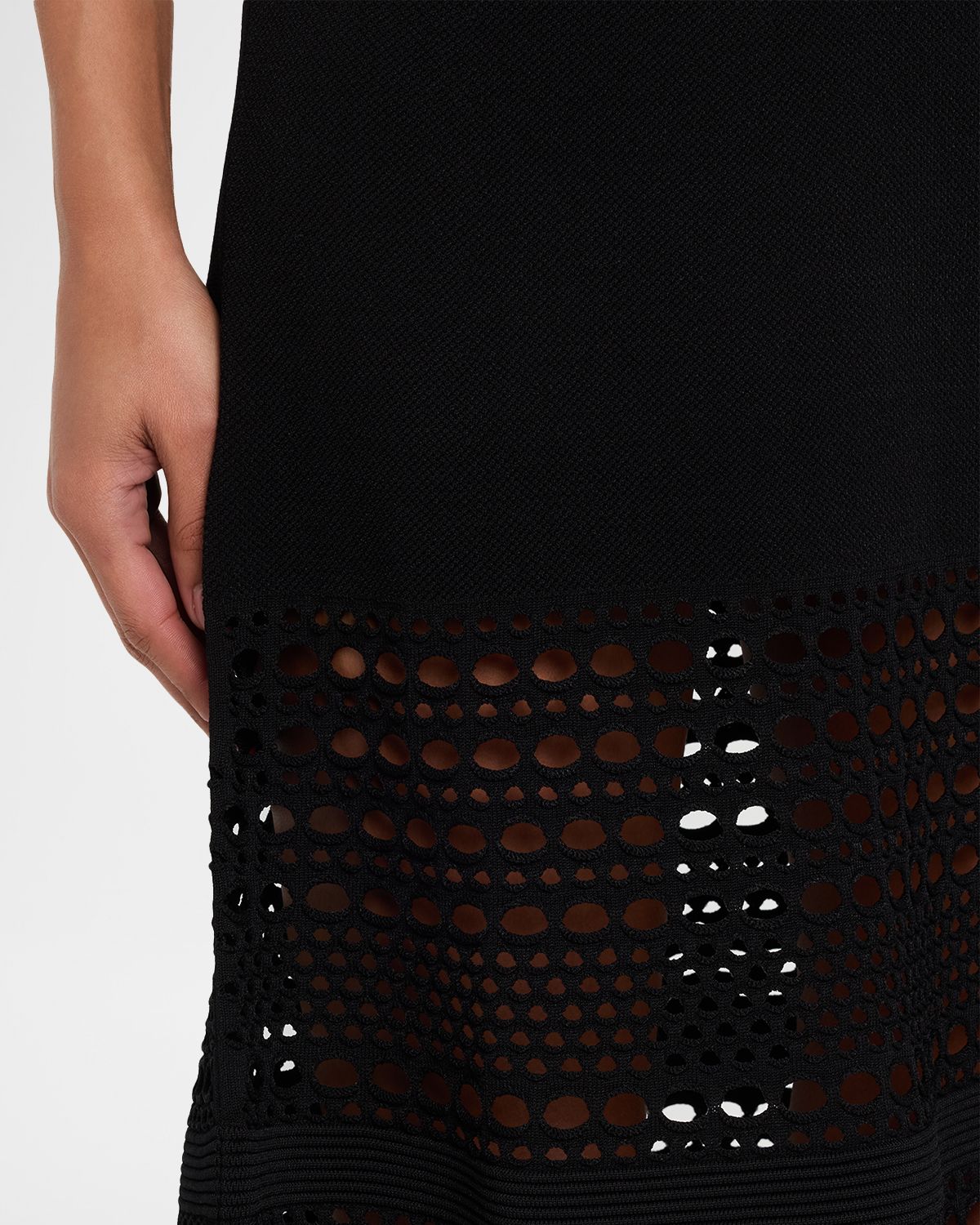 SIMKHAI Westly Open-Stitch Midi Skirt | Thumbnail 5