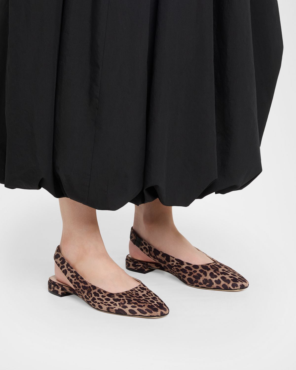 Stuart Weitzman Stassi Leopard Grosgrain Slingback Flats