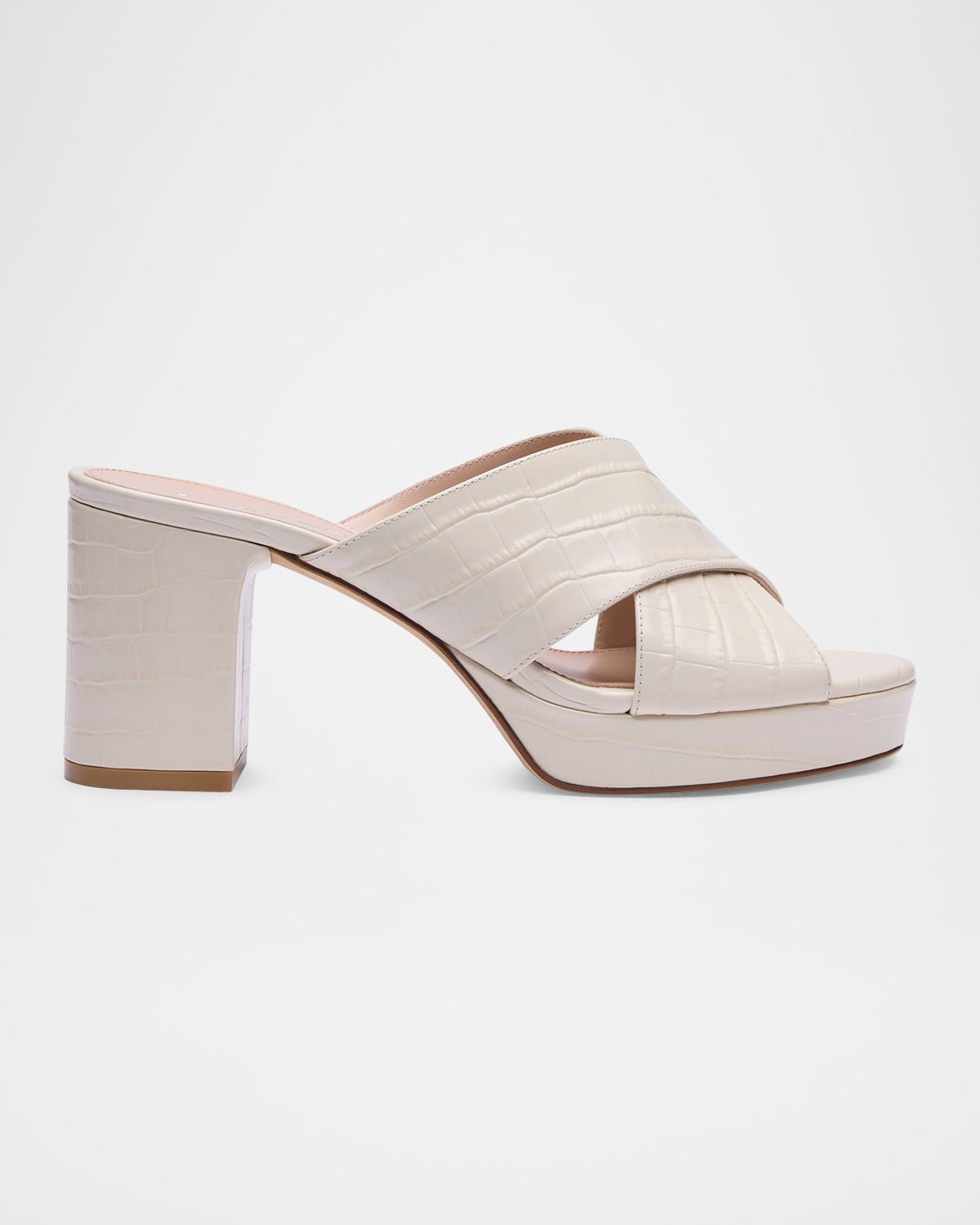 Stuart Weitzman 80mm Dayna Croc-Embossed Leather Platform Sandals | Thumbnail 4