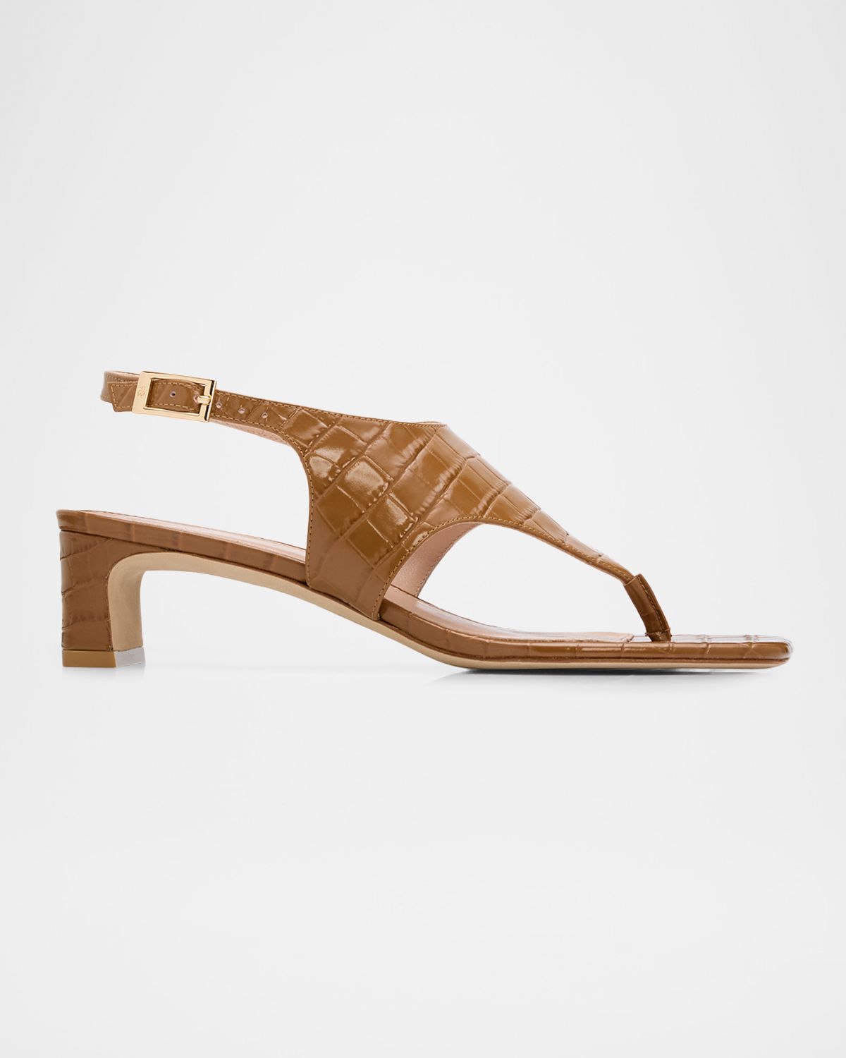 Stuart Weitzman 40mm Baby Babette Croc-Embossed Leather Thong Sandals | Thumbnail 7 Stuart Weitzman 40mm Baby Babette Croc-Embossed Leather Thong Sandals | Thumbnail 7