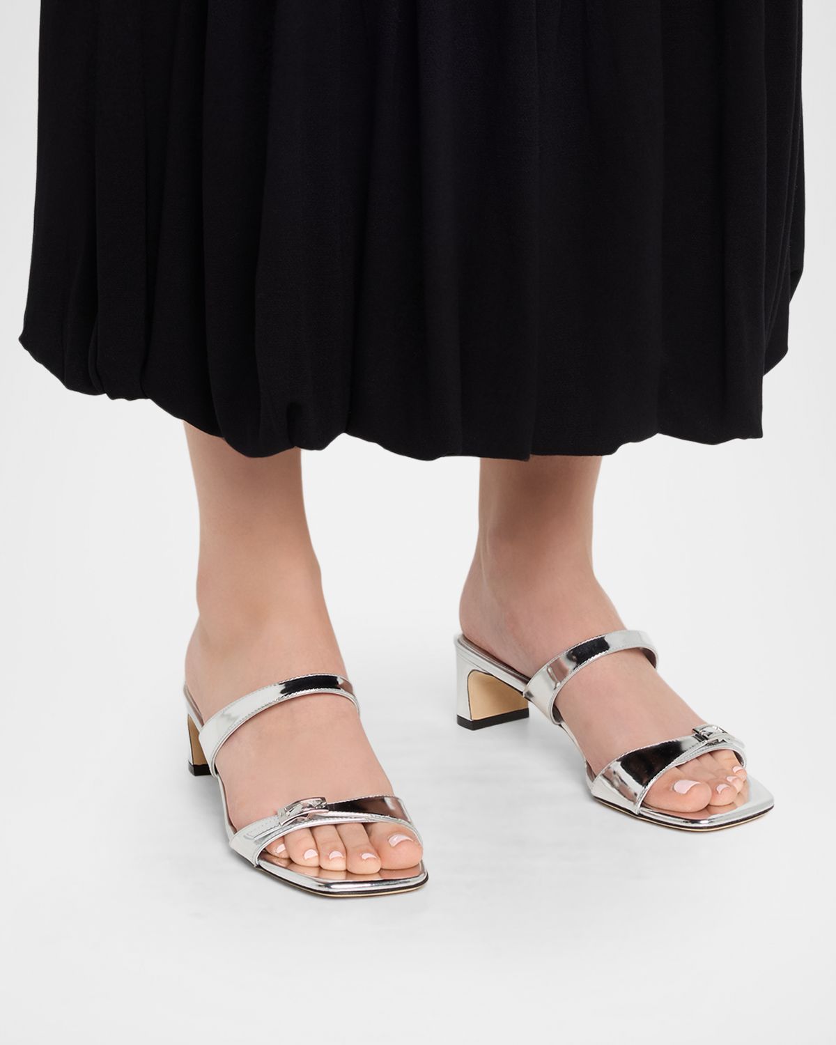 Stuart Weitzman 40mm Baby Babette Metallic Leather Slide Sandals | Thumbnail 6 Stuart Weitzman 40mm Baby Babette Metallic Leather Slide Sandals | Thumbnail 6