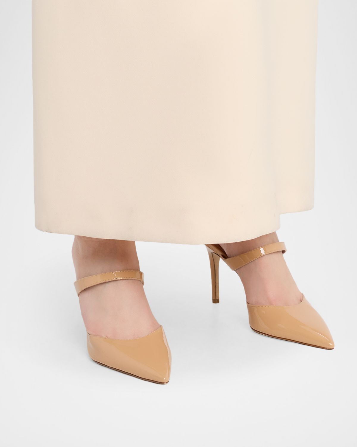 Stuart Weitzman 85mm Stuart Power Patent Leather Mule Pumps