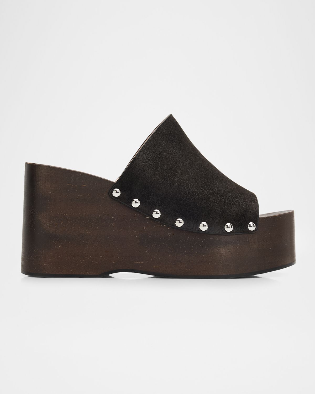 Stuart Weitzman 100mm Kate Suede Platform Clogs