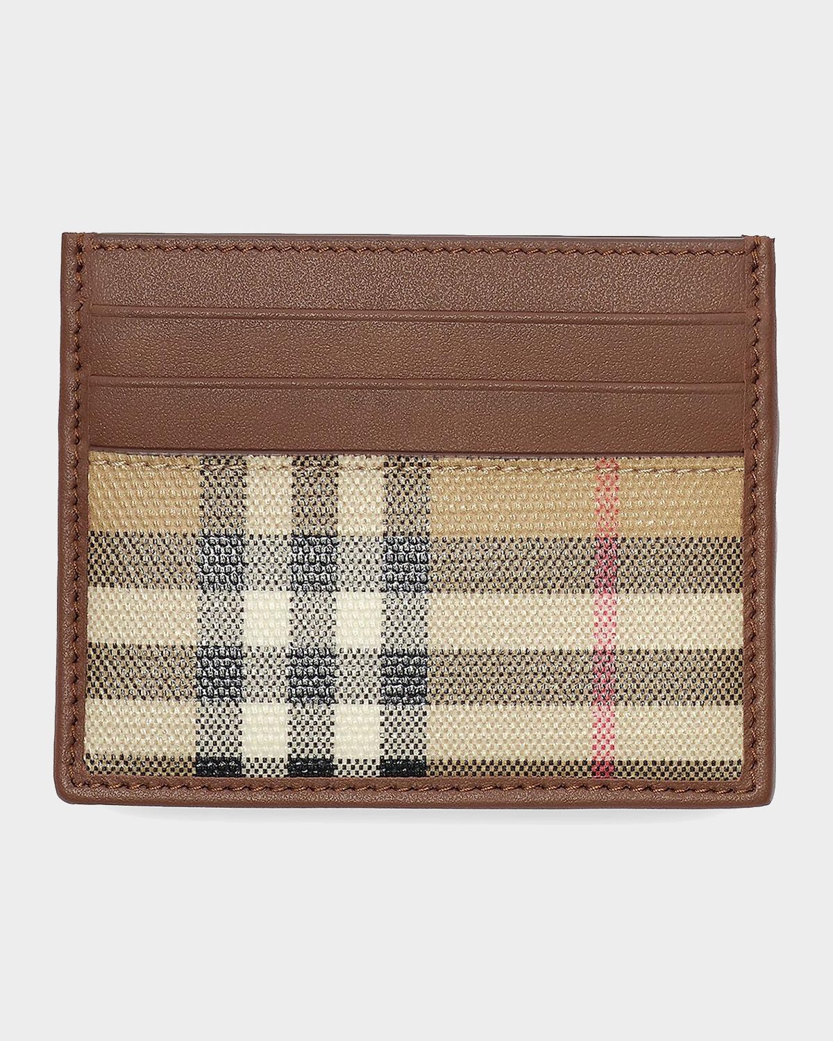 Burberry Men 's Check Leather & Coated Canvas Card Case | Thumbnail 2
