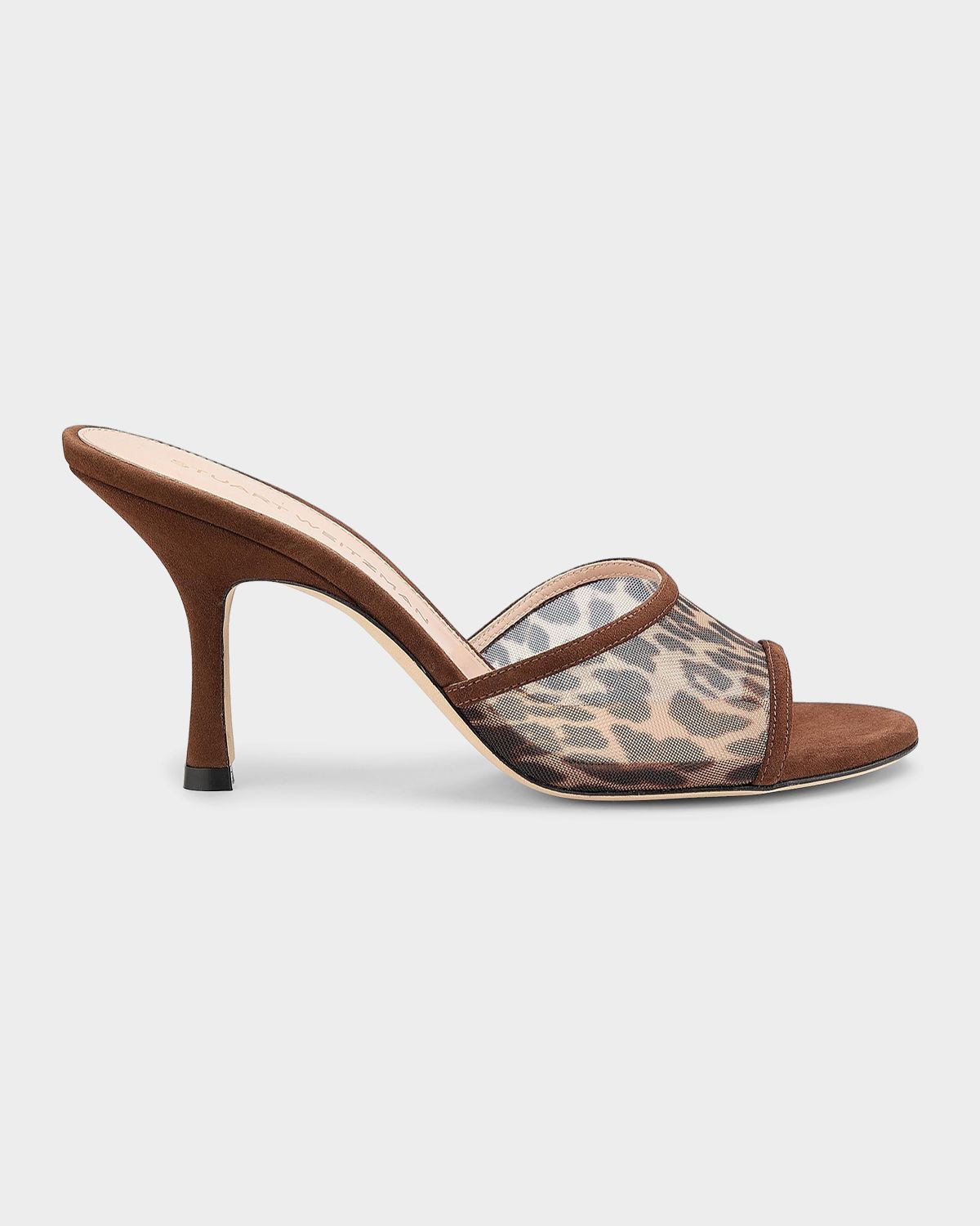 Stuart Weitzman 85mm Bareitall Leopard Mesh and Suede Mules | Thumbnail 7 Stuart Weitzman 85mm Bareitall Leopard Mesh and Suede Mules | Thumbnail 7