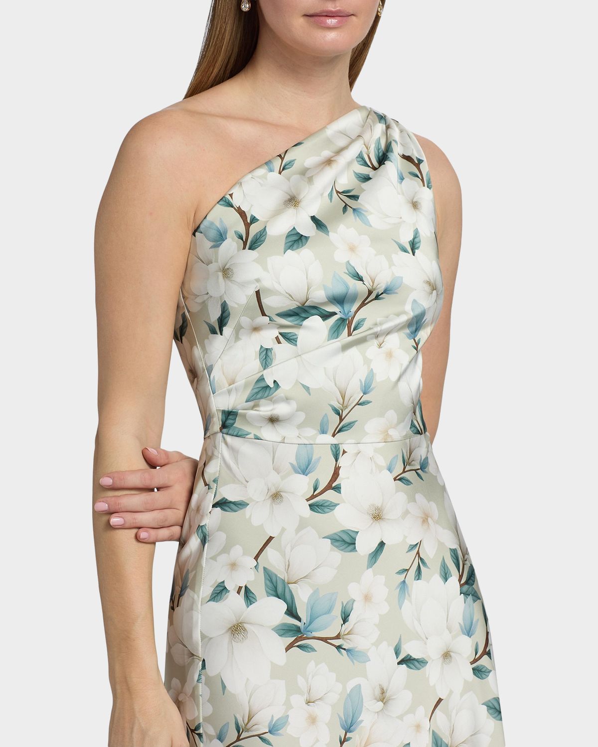 SACHIN BABI Delphine One-Shoulder Floral Satin Crepe Gown | Thumbnail 5 SACHIN BABI Delphine One-Shoulder Floral Satin Crepe Gown | Thumbnail 5