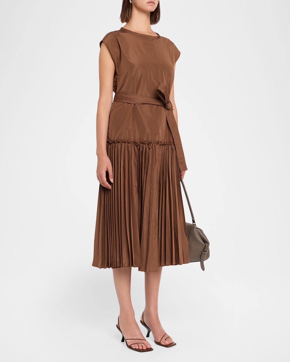 Kobi Halperin Logan Pleated Drop-Waist Midi Dress | Thumbnail 4