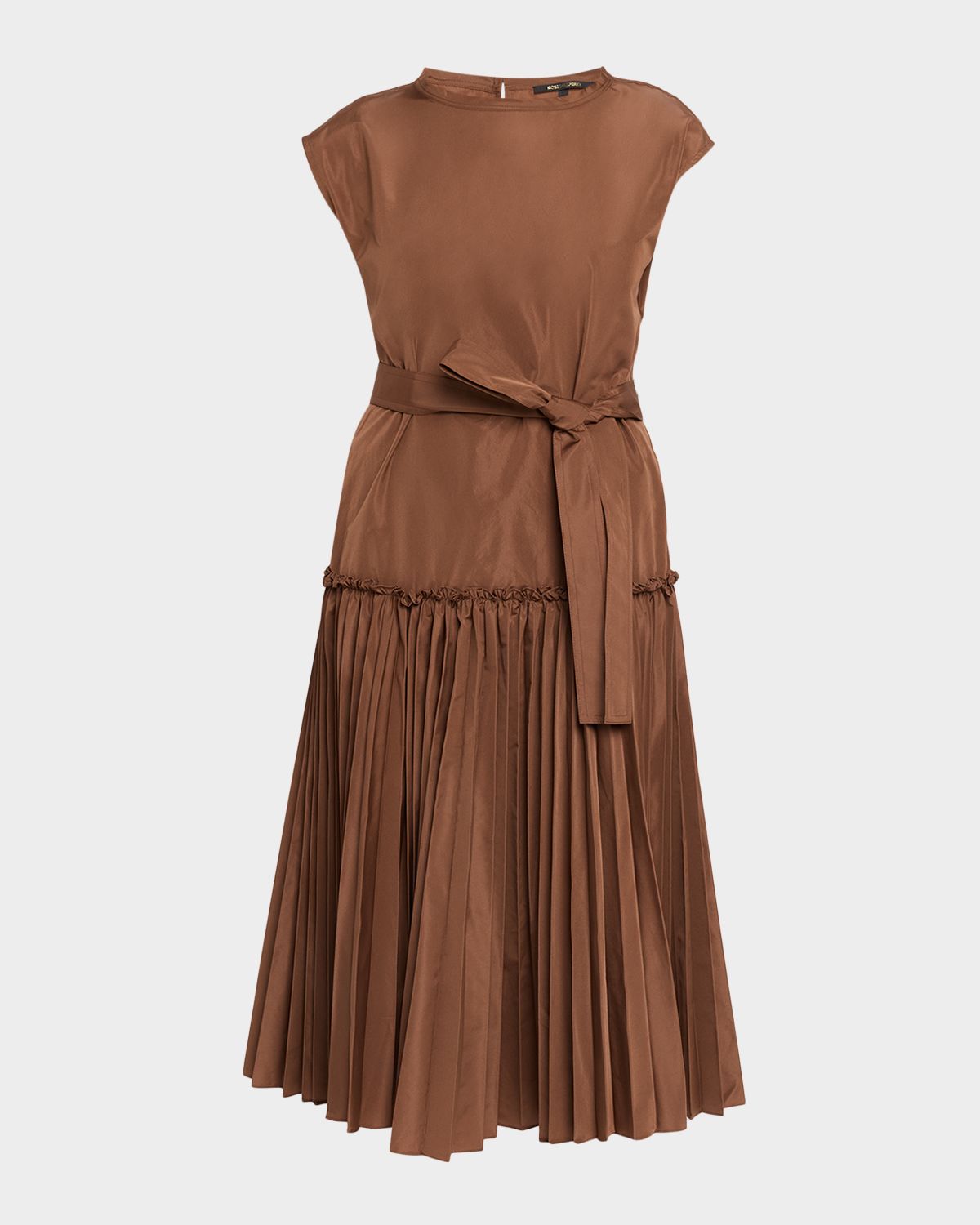 Kobi Halperin Logan Pleated Drop-Waist Midi Dress