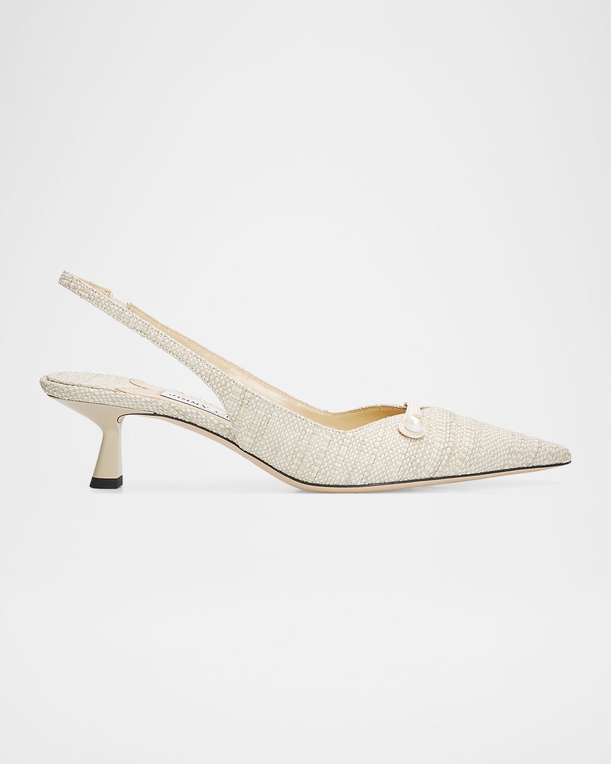 Jimmy Choo Amita 45mm Raffia Slingback Pumps