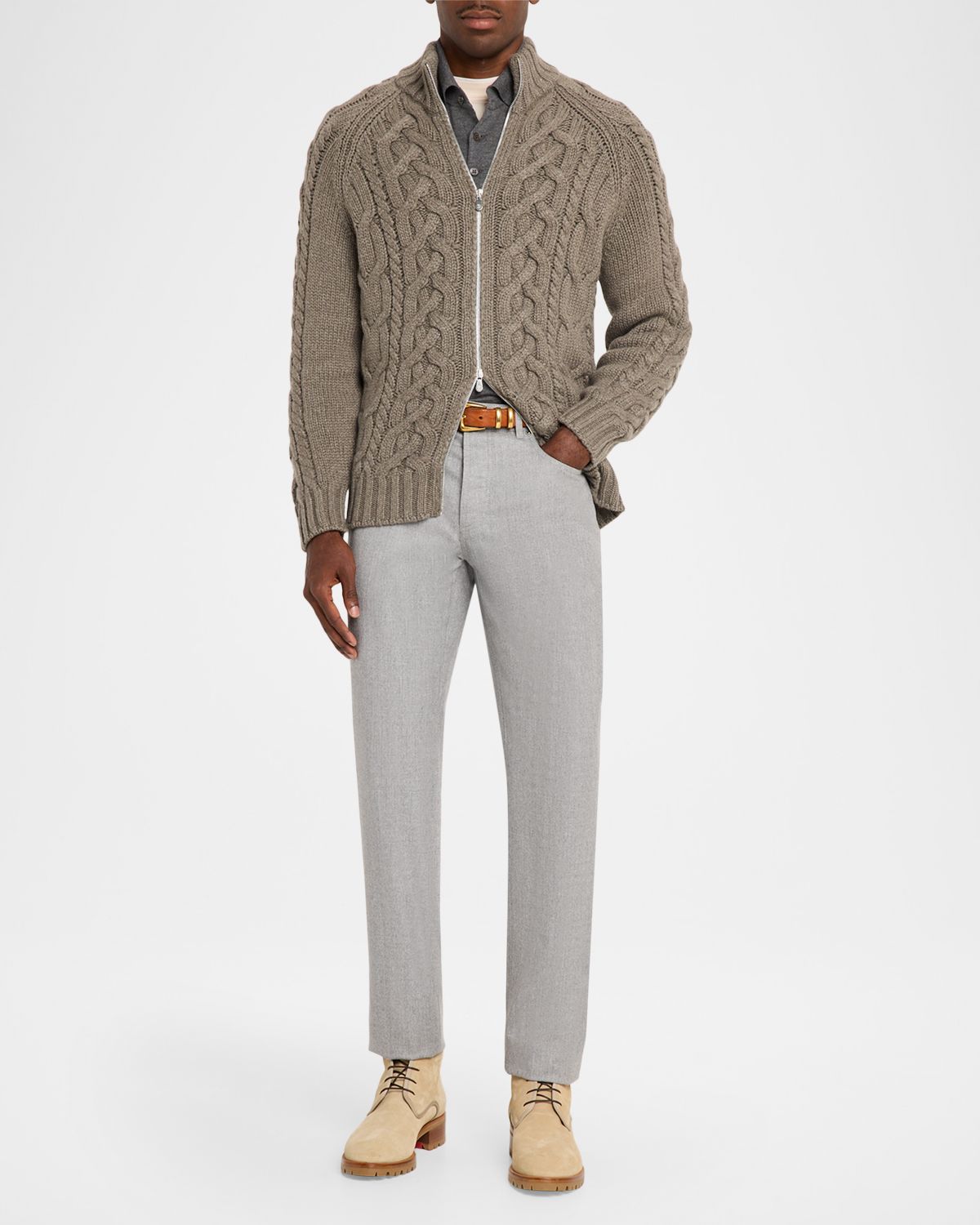 Brunello Cucinelli Men 's Flannel Tapered Leg Five-Pocket Pants | Thumbnail 2 Brunello Cucinelli Men 's Flannel Tapered Leg Five-Pocket Pants | Thumbnail 2
