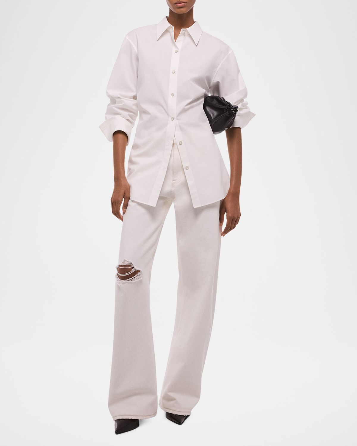 Helmut Lang Tie-Back Button-Front Cotton Shirt | Thumbnail 7 Helmut Lang Tie-Back Button-Front Cotton Shirt | Thumbnail 7