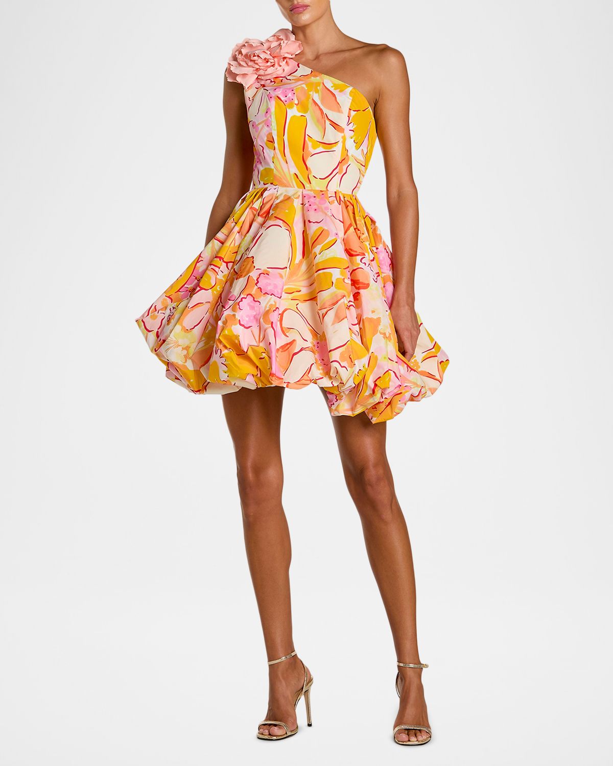 Mac Duggal Floral-Print Bubble Mini Dress