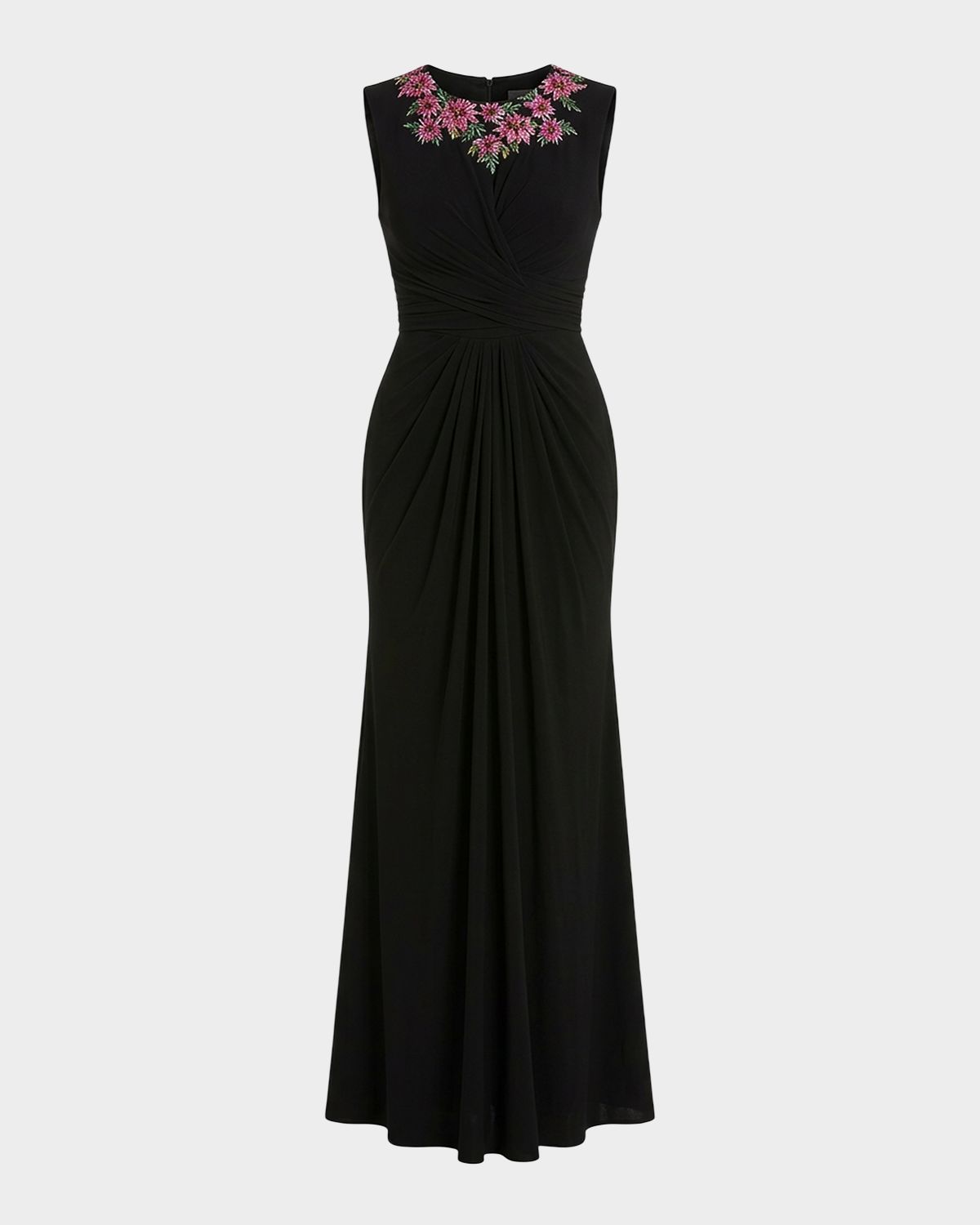 Mac Duggal Crystal-Embellished Jersey Column Gown