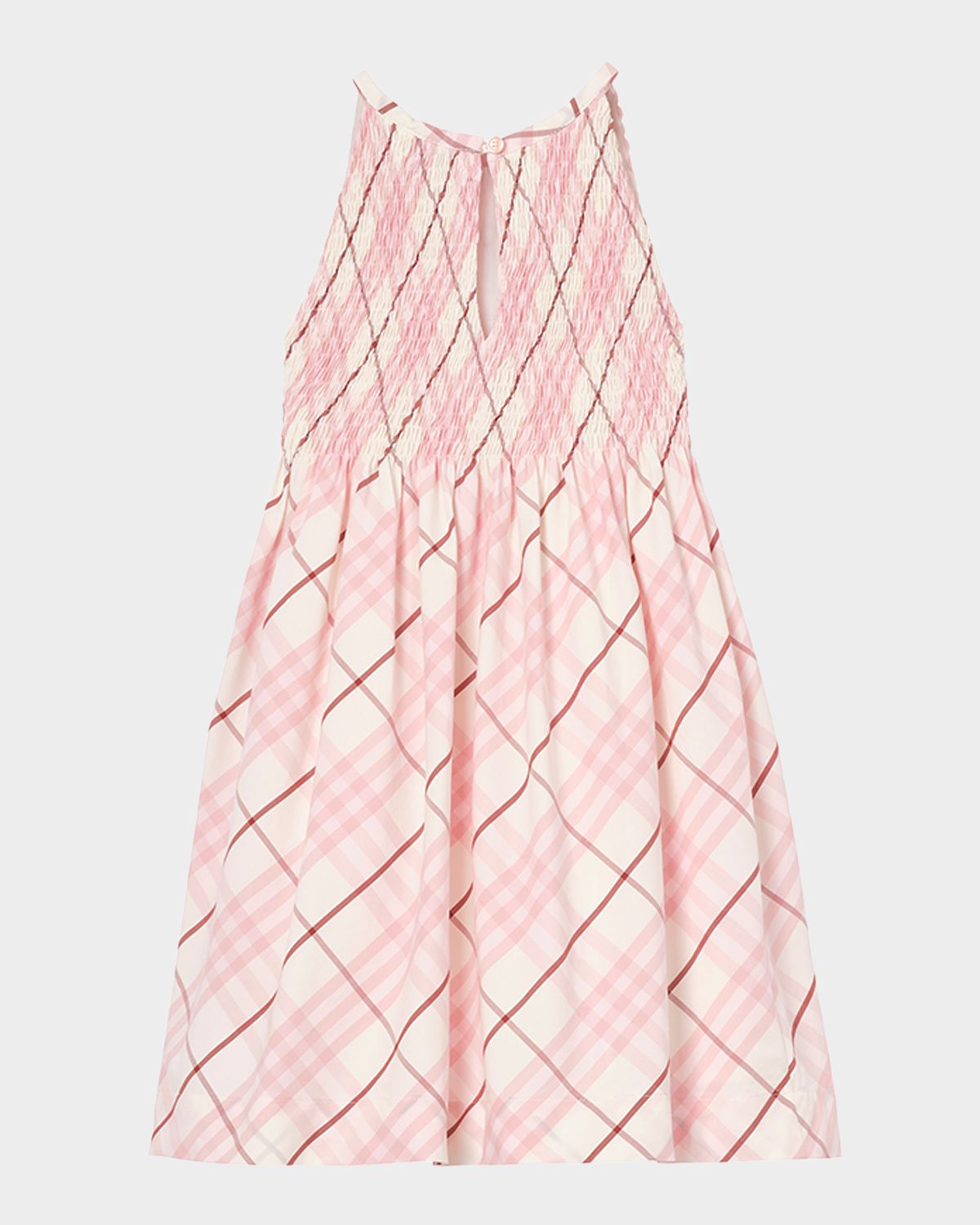 Burberry Girl 's Elsie Smocked Check Cotton Dress, Size 4-14