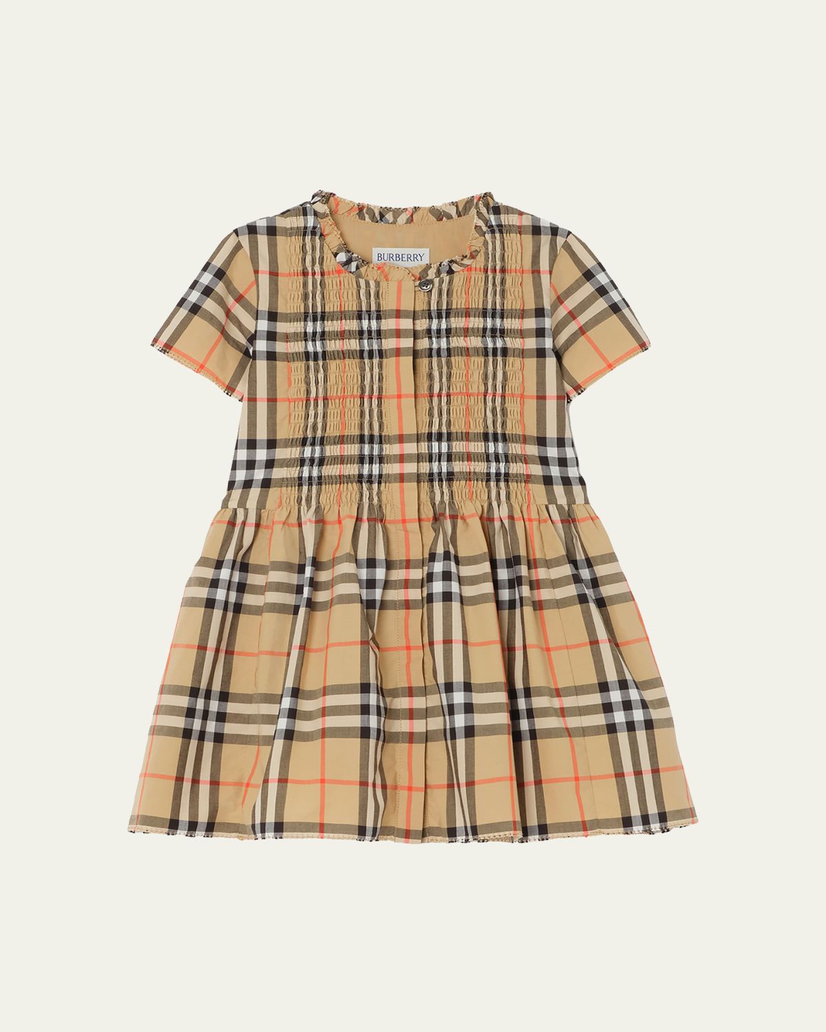 Burberry Girl 's Rose Check Cotton Dress, Size 1M-3