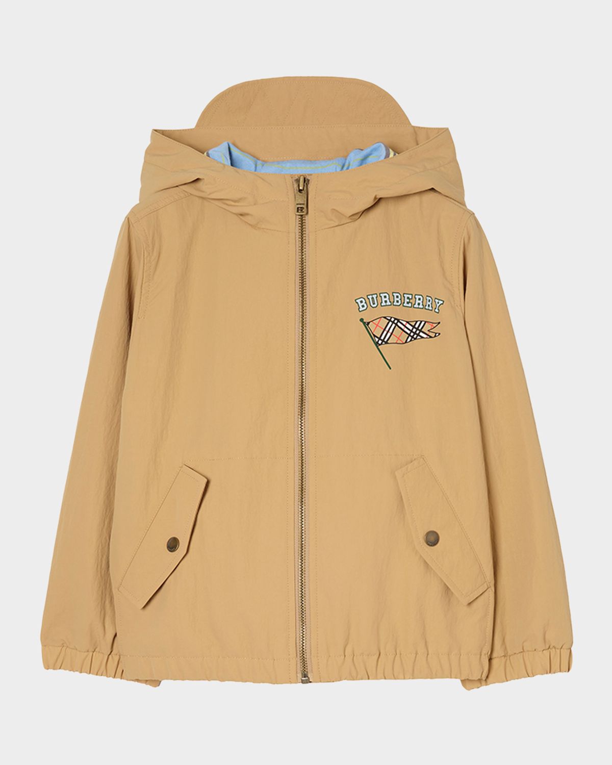 Burberry Boy 's Jonas Flag Nylon Hooded Jacket, Size 4-14