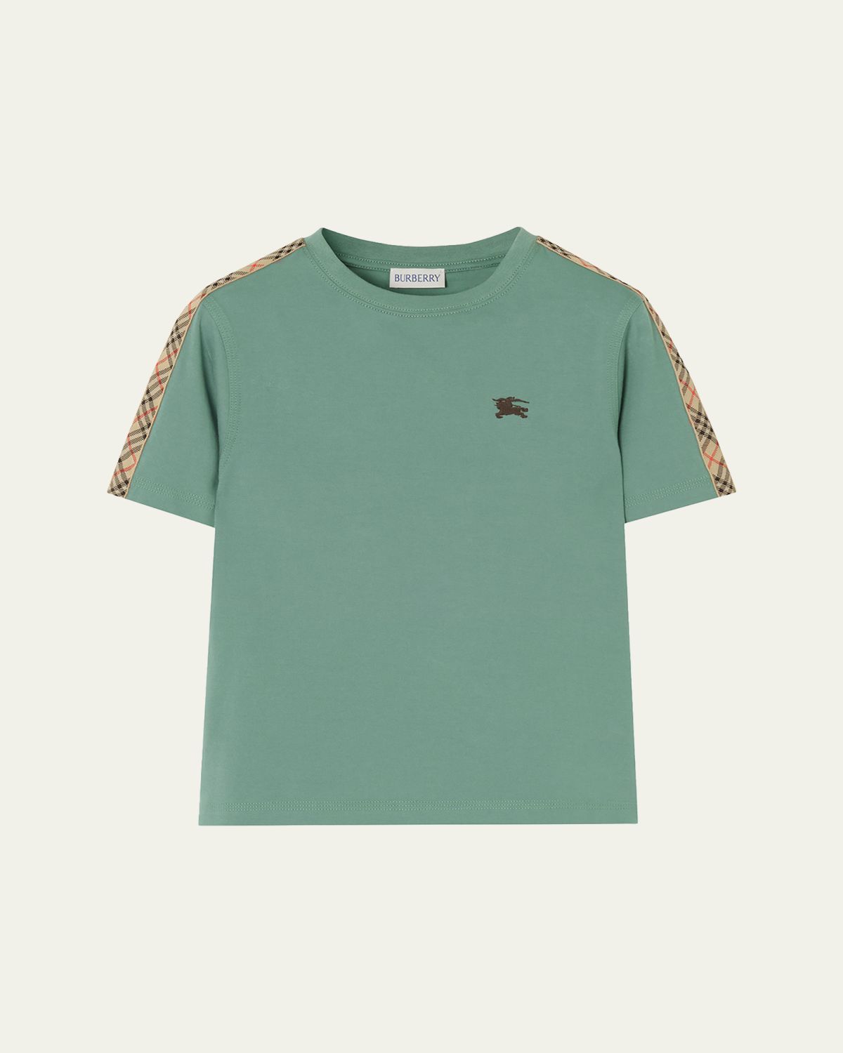 Burberry Boy 's Check-Trim Cotton T-Shirt, Size 4-14