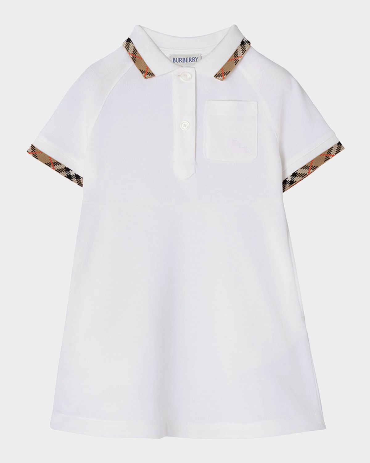 Burberry Girl 's Romola Check-Trim Cotton Polo Shirtdress, Size 6M-3