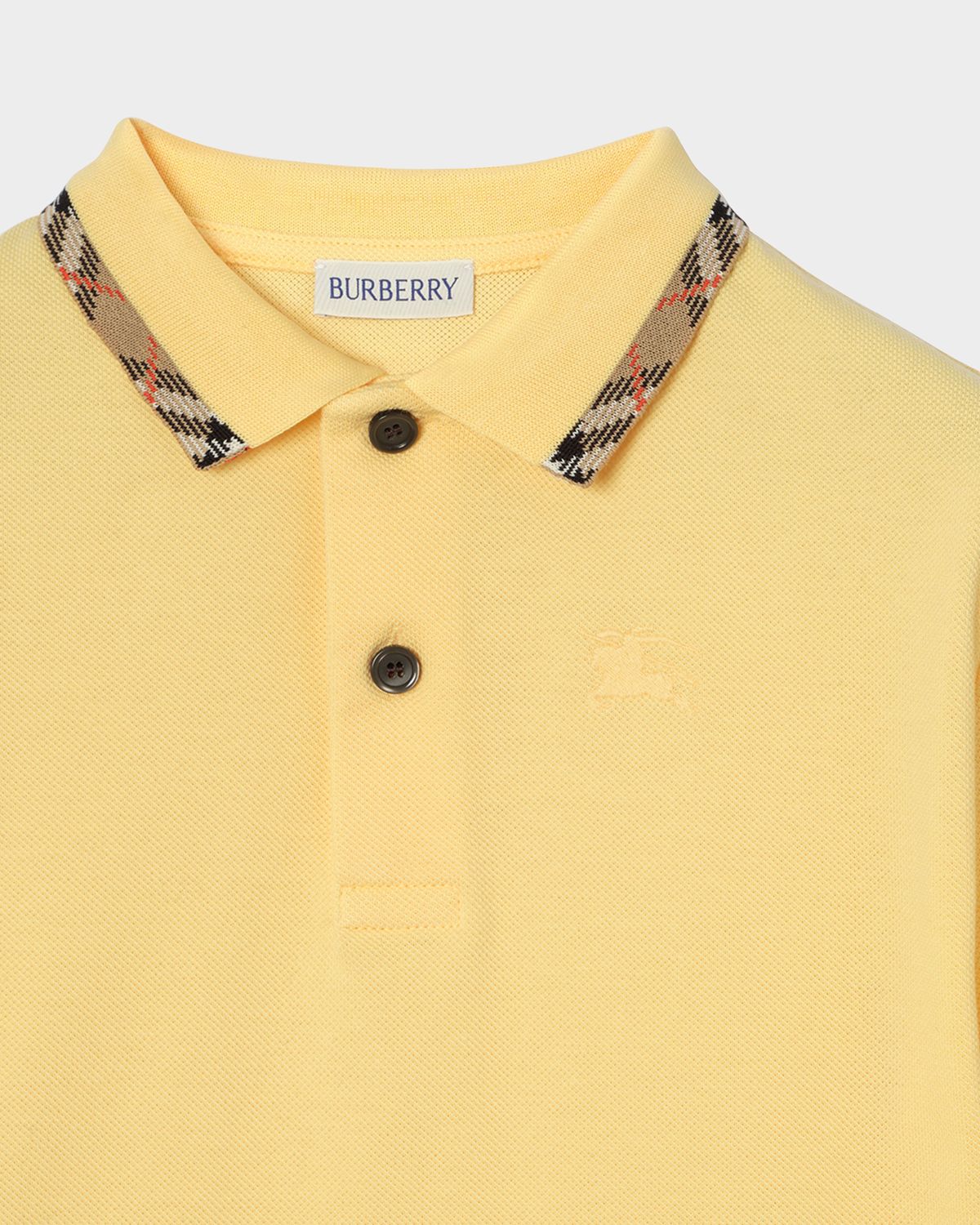 Burberry Boy 's Johane Check Collar Cotton Polo Shirt, Size -1 | Thumbnail 3 Burberry Boy 's Johane Check Collar Cotton Polo Shirt, Size -1 | Thumbnail 3