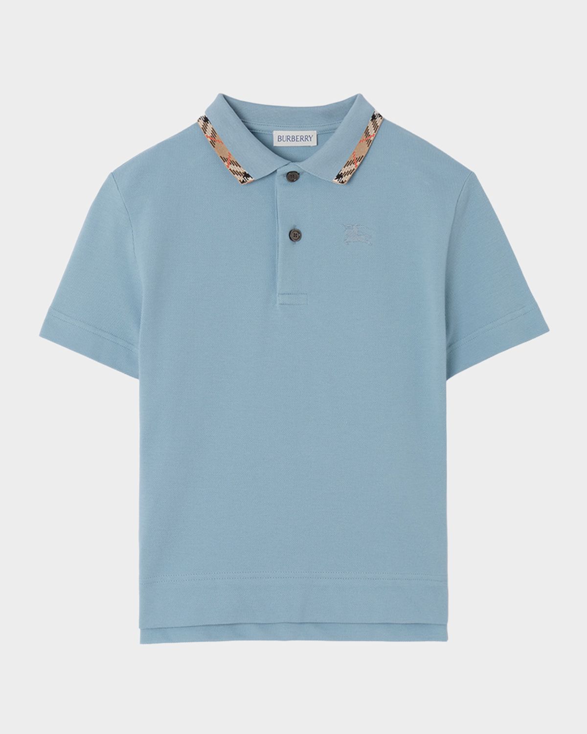 Burberry Boy 's Johane Check Collar Cotton Polo Shirt, Size 4-