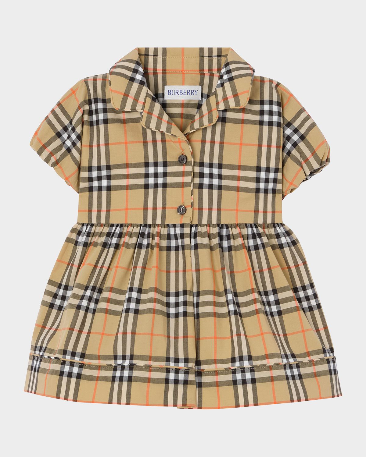 Burberry Girl 's Bea Check Cotton Dress & Bloomers Set, Size 3M-18M