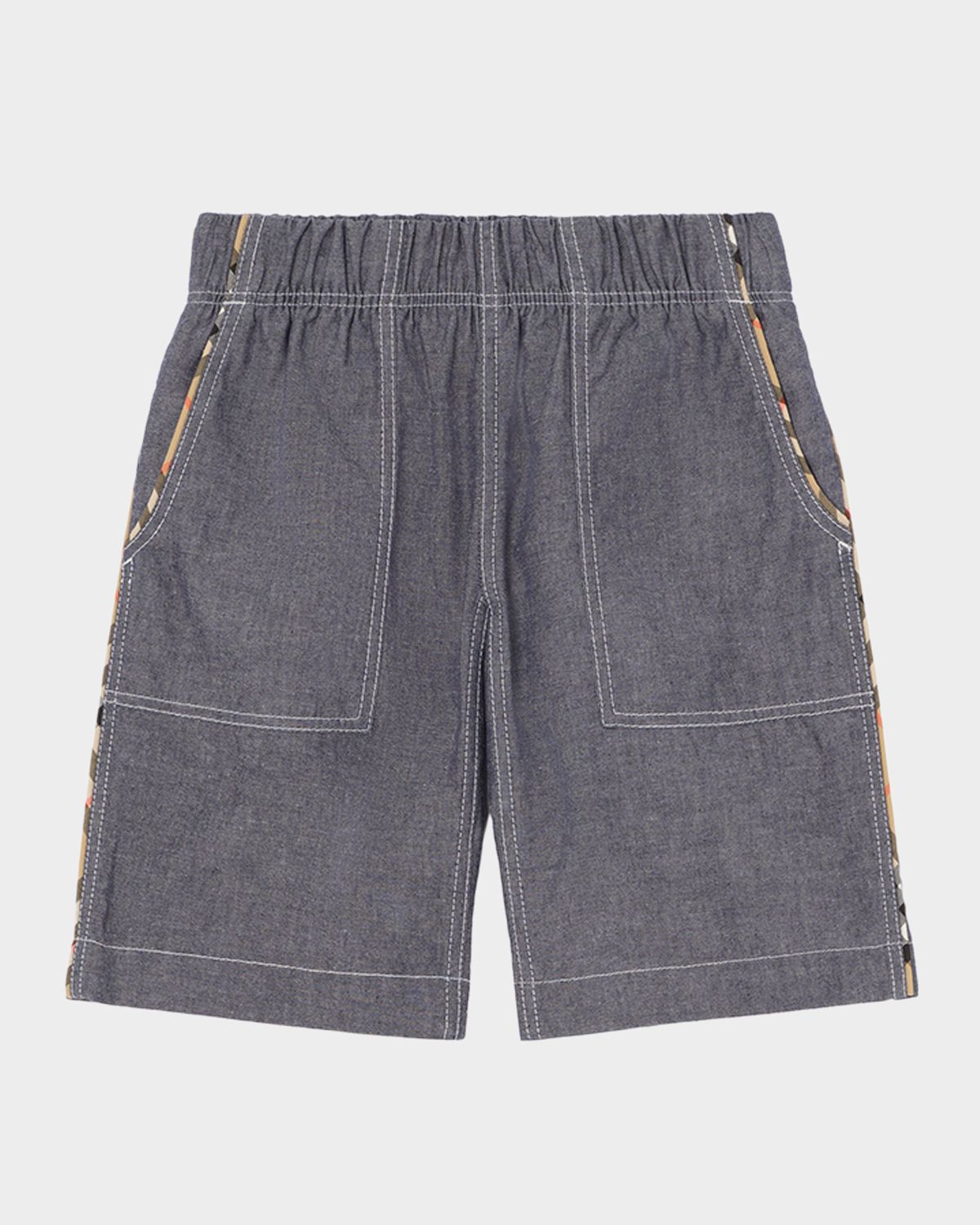 Burberry Boy 's Trent Check-Trim Cotton Cargo Shorts, Size 4-14