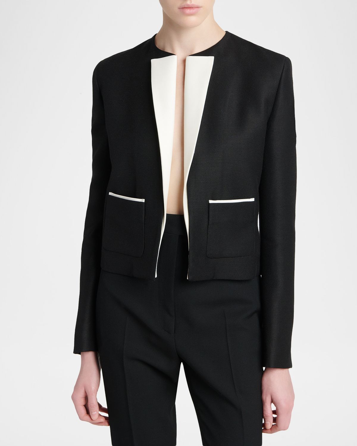 TOM FORD Contrast Silk-Lapel Open Jacket | Thumbnail 4 TOM FORD Contrast Silk-Lapel Open Jacket | Thumbnail 4