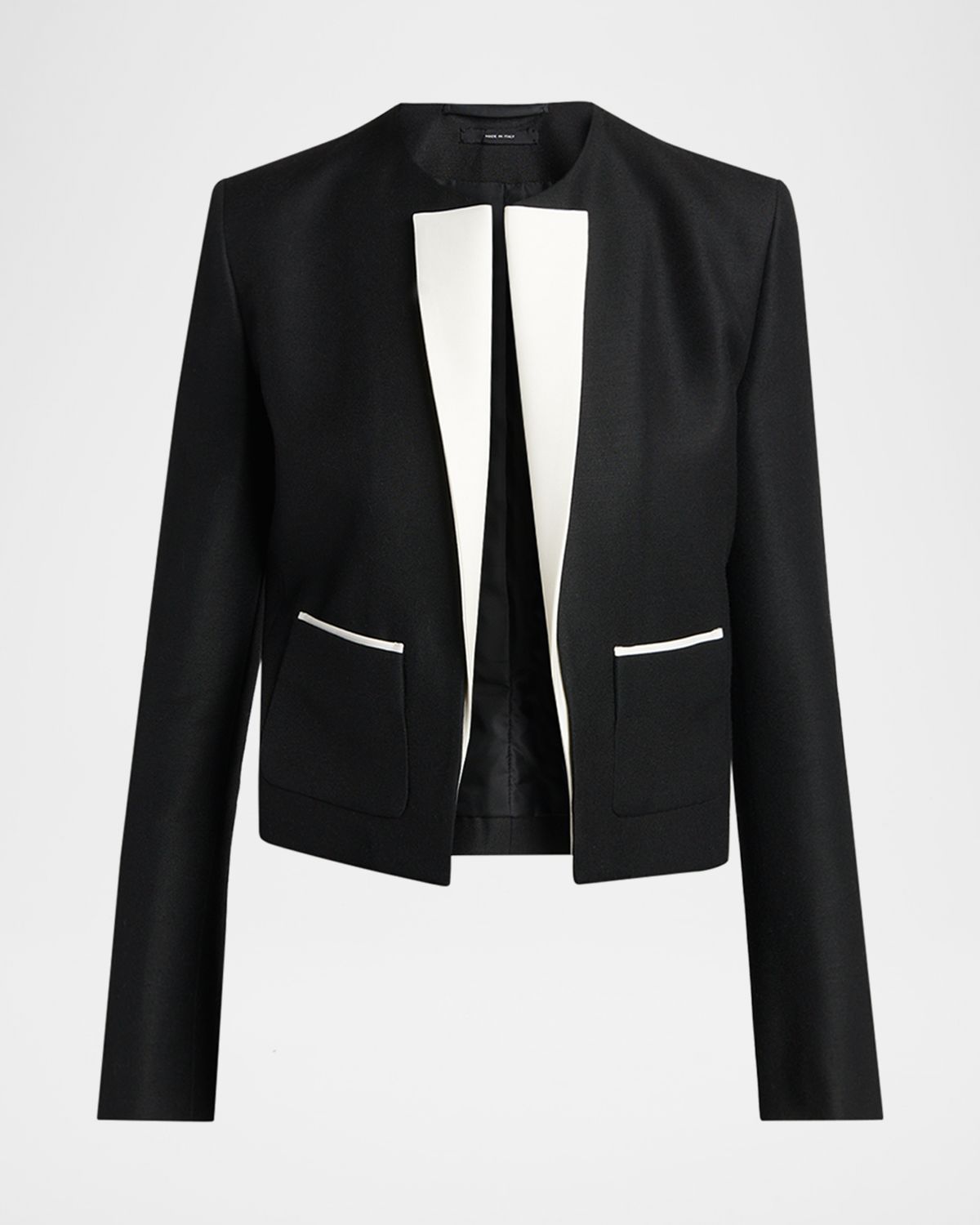 TOM FORD Contrast Silk-Lapel Open Jacket