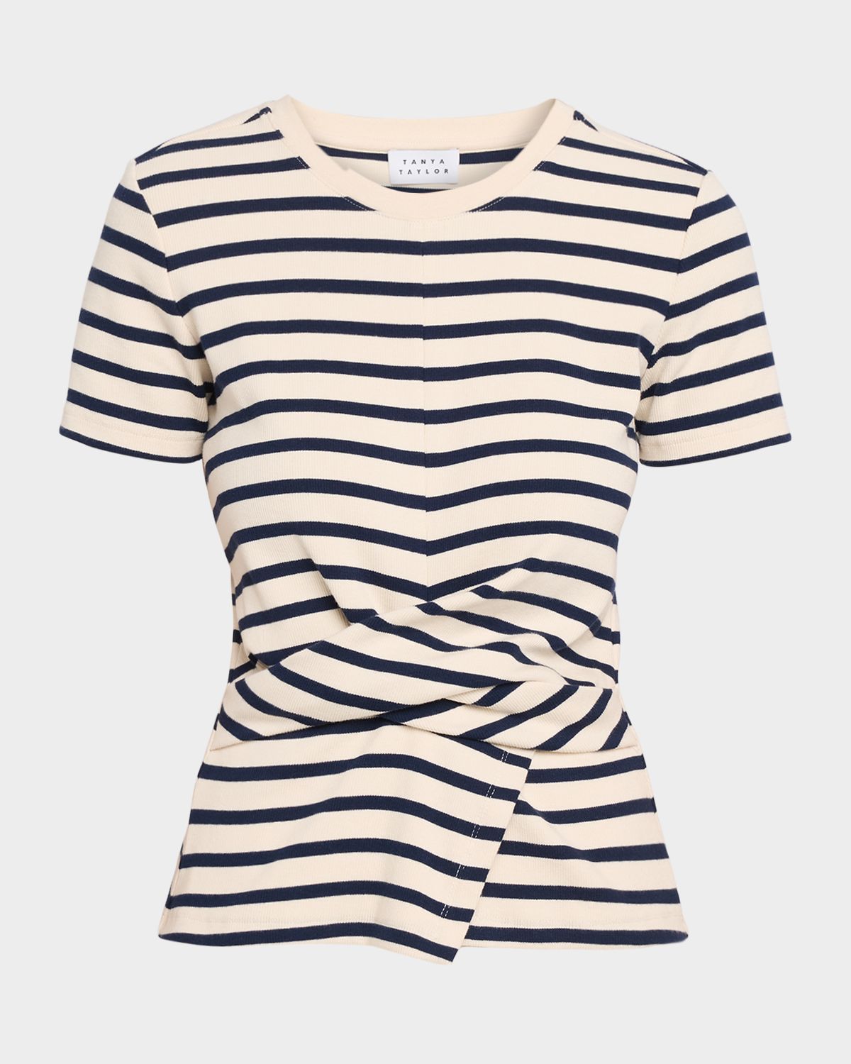 Tanya Taylor Kelsey Striped Twist-Detail Top