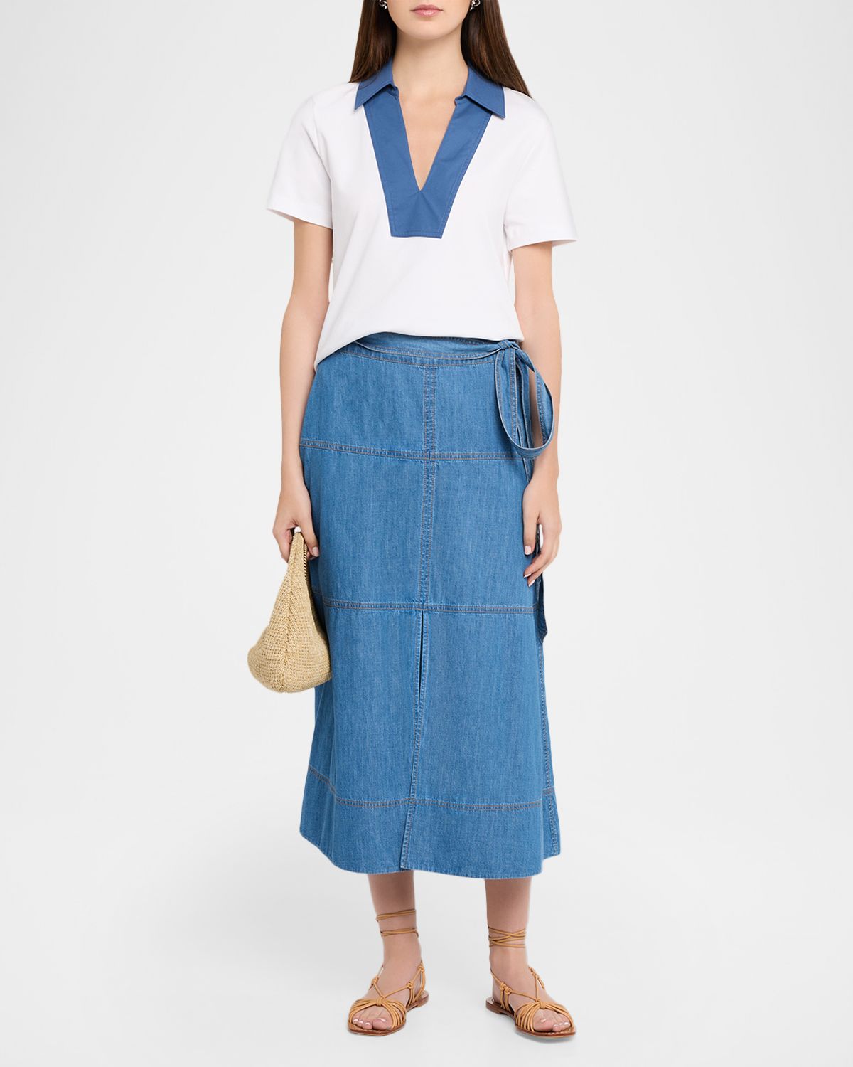 Tanya Taylor Hudley Denim Midi Skirt | Thumbnail 5 Tanya Taylor Hudley Denim Midi Skirt | Thumbnail 5