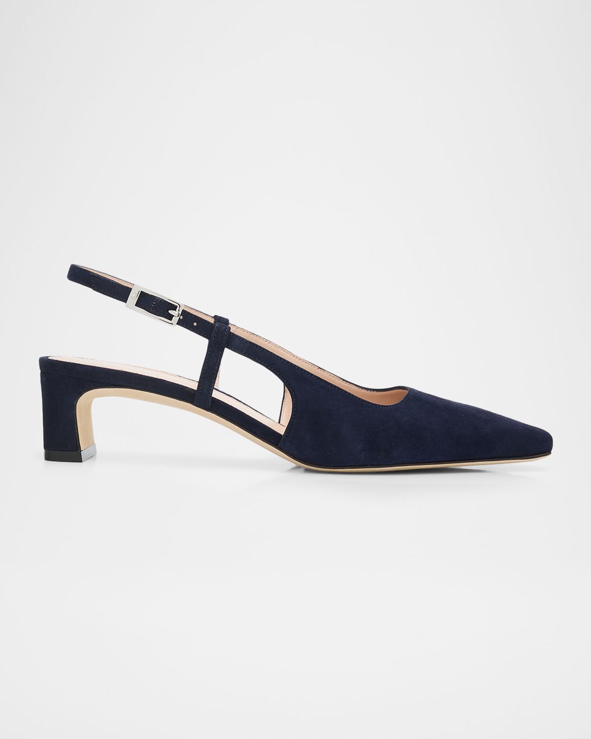 Stuart Weitzman 40mm Baby Babette Suede Slingback Pumps