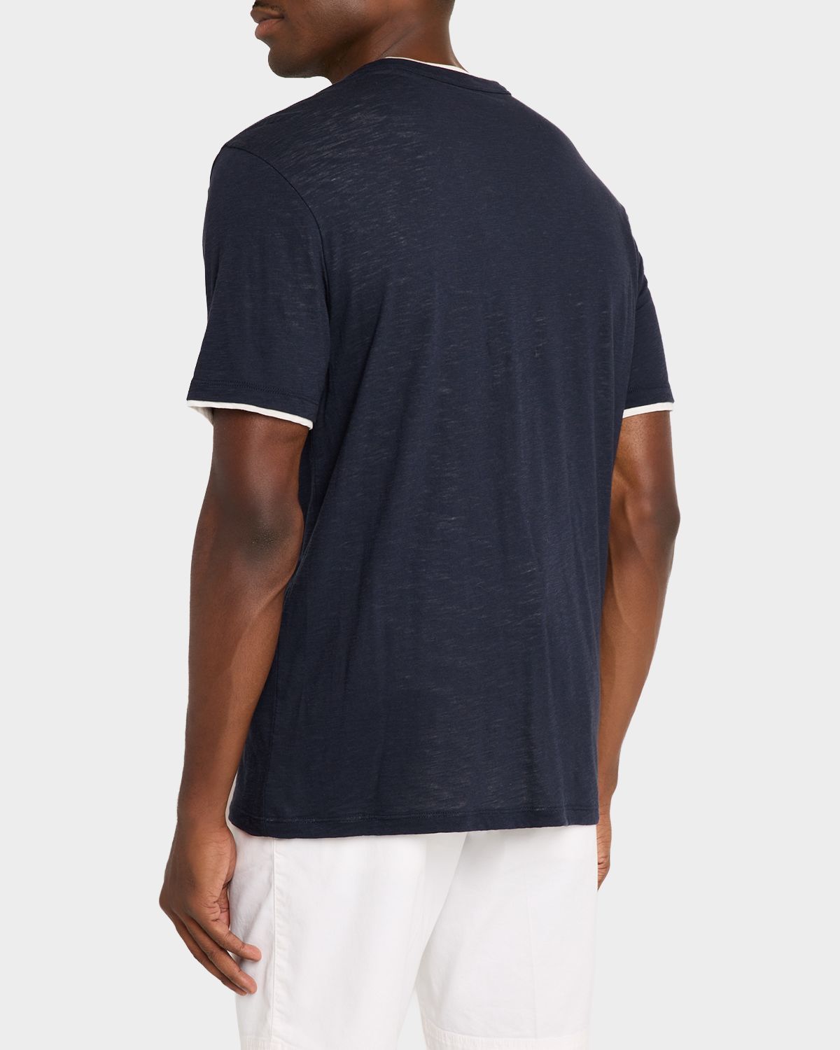 Vince Men 's Fine Slub Double-Layer Crewneck T-Shirt | Thumbnail 3 Vince Men 's Fine Slub Double-Layer Crewneck T-Shirt | Thumbnail 3