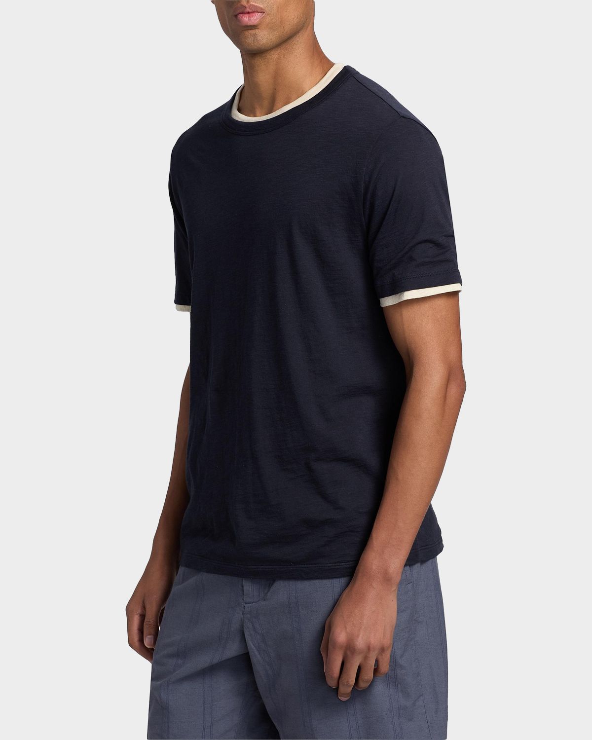 Vince Men 's Fine Slub Double-Layer Crewneck T-Shirt | Thumbnail 7 Vince Men 's Fine Slub Double-Layer Crewneck T-Shirt | Thumbnail 7