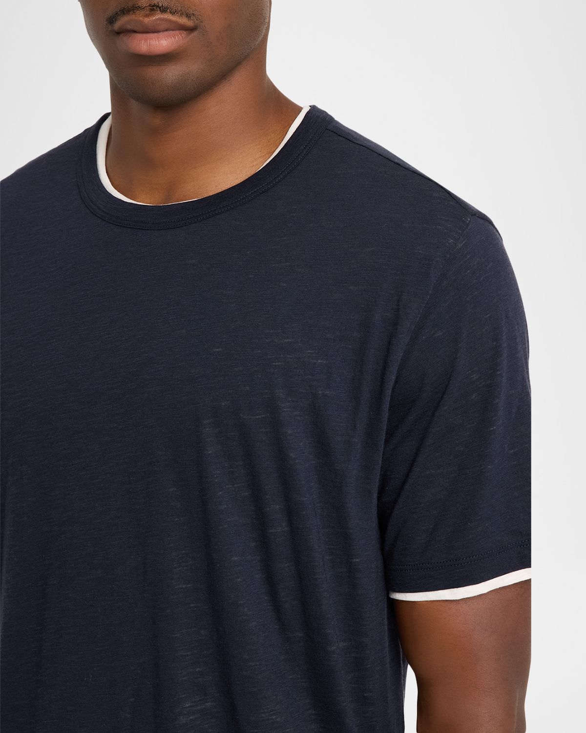 Vince Men 's Fine Slub Double-Layer Crewneck T-Shirt | Thumbnail 5 Vince Men 's Fine Slub Double-Layer Crewneck T-Shirt | Thumbnail 5