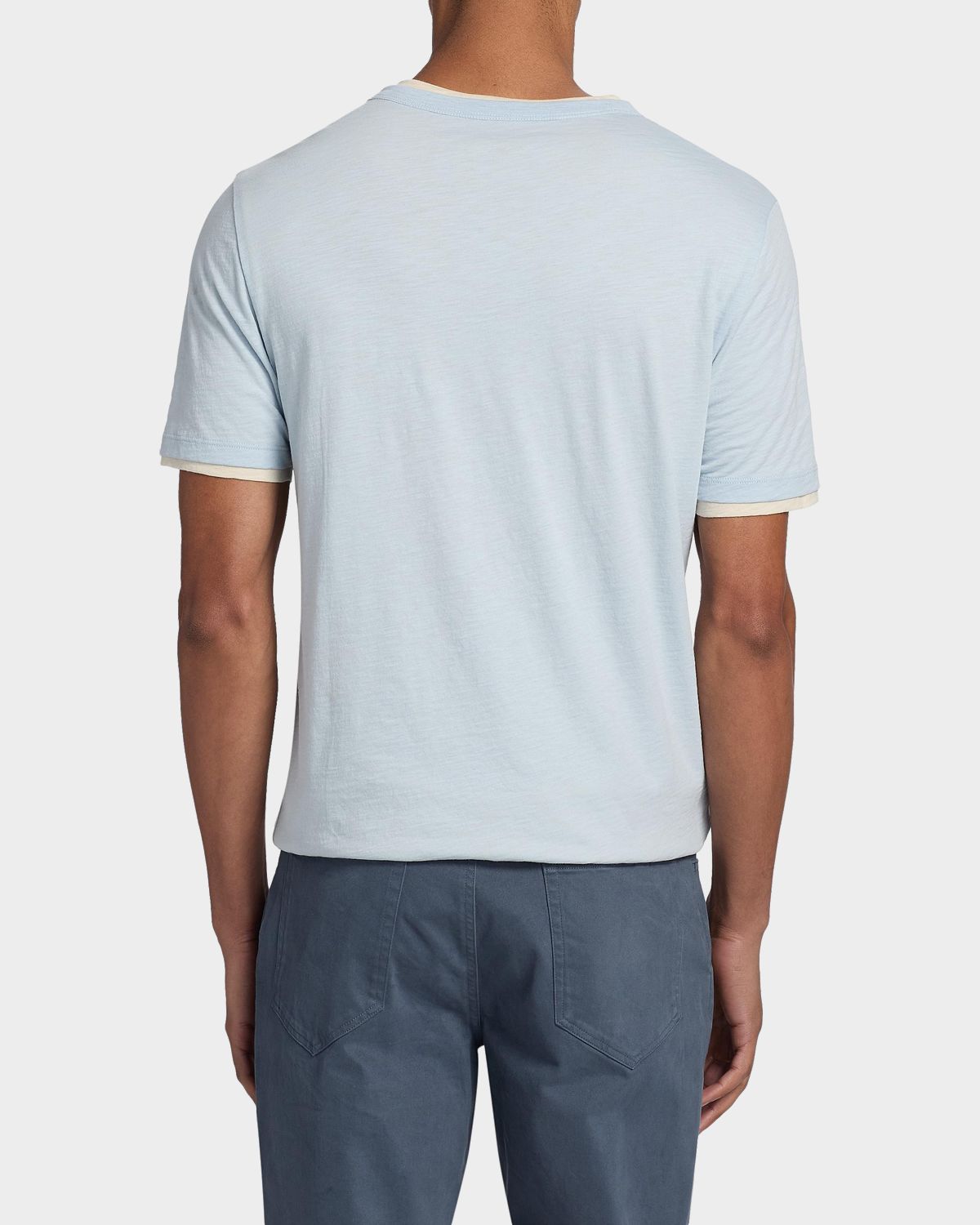 Vince Men 's Fine Slub Double-Layer Crewneck T-Shirt | Thumbnail 3 Vince Men 's Fine Slub Double-Layer Crewneck T-Shirt | Thumbnail 3