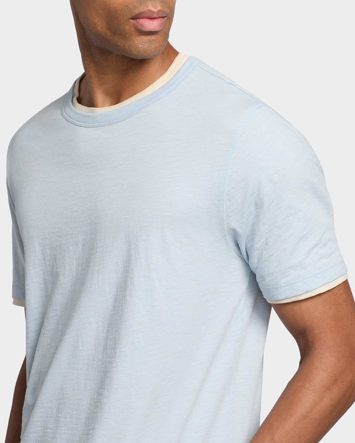 Vince Men 's Fine Slub Double-Layer Crewneck T-Shirt | Thumbnail 5 Vince Men 's Fine Slub Double-Layer Crewneck T-Shirt | Thumbnail 5