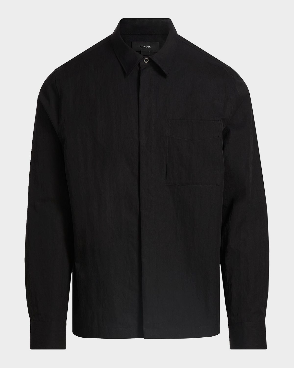 Vince Men 's Cotton and Nylon Concealed-Zip Overshirt