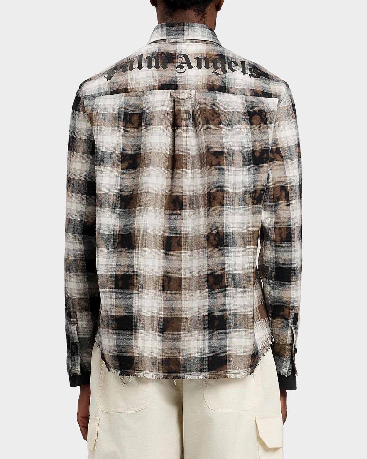 Palm Angels Men 's Classic Back-Logo Check Button-Down Shirt | Thumbnail 4 Palm Angels Men 's Classic Back-Logo Check Button-Down Shirt | Thumbnail 4