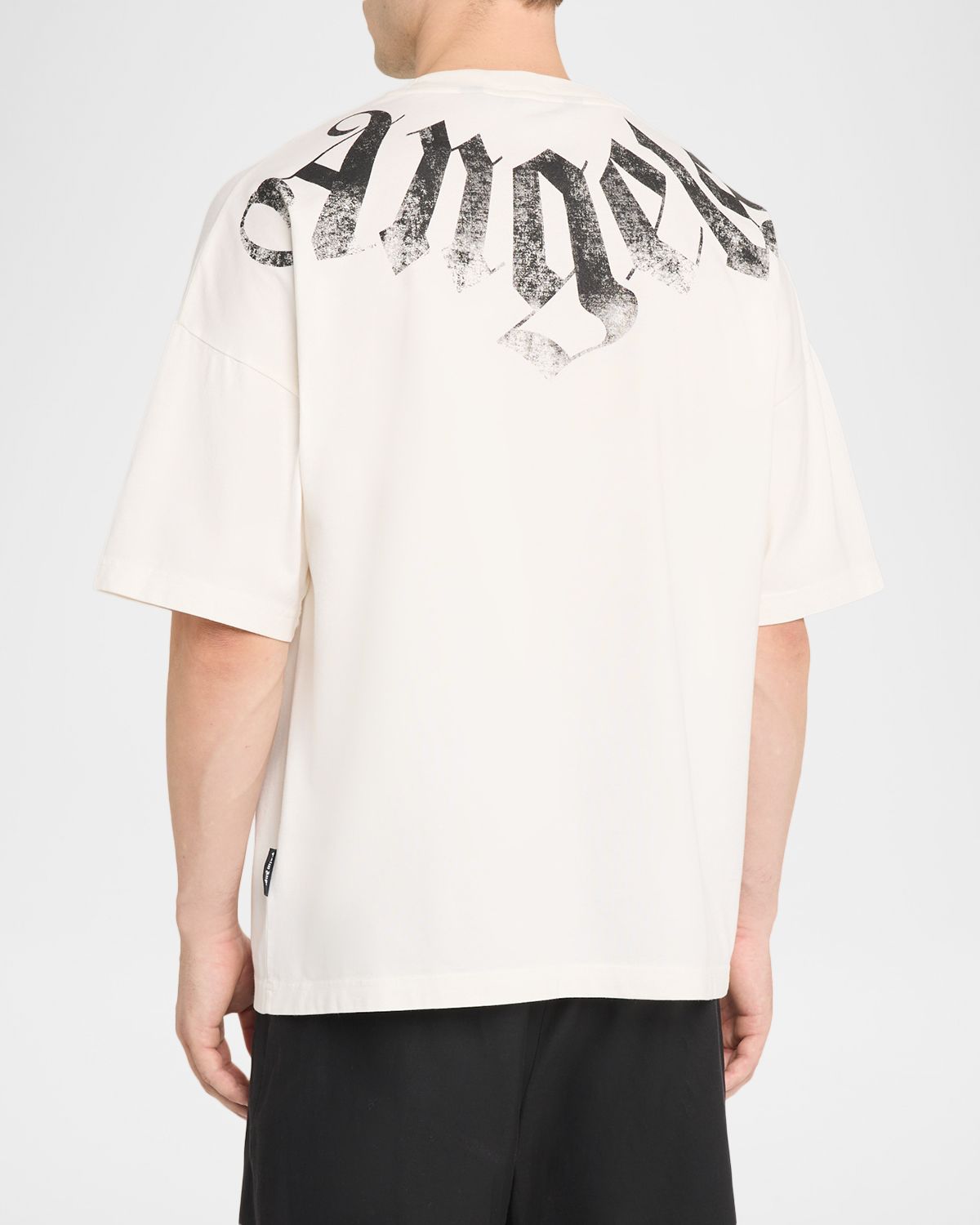 Palm Angels Men 's Big Neck Logo Cotton T-Shirt | Thumbnail 3 Palm Angels Men 's Big Neck Logo Cotton T-Shirt | Thumbnail 3