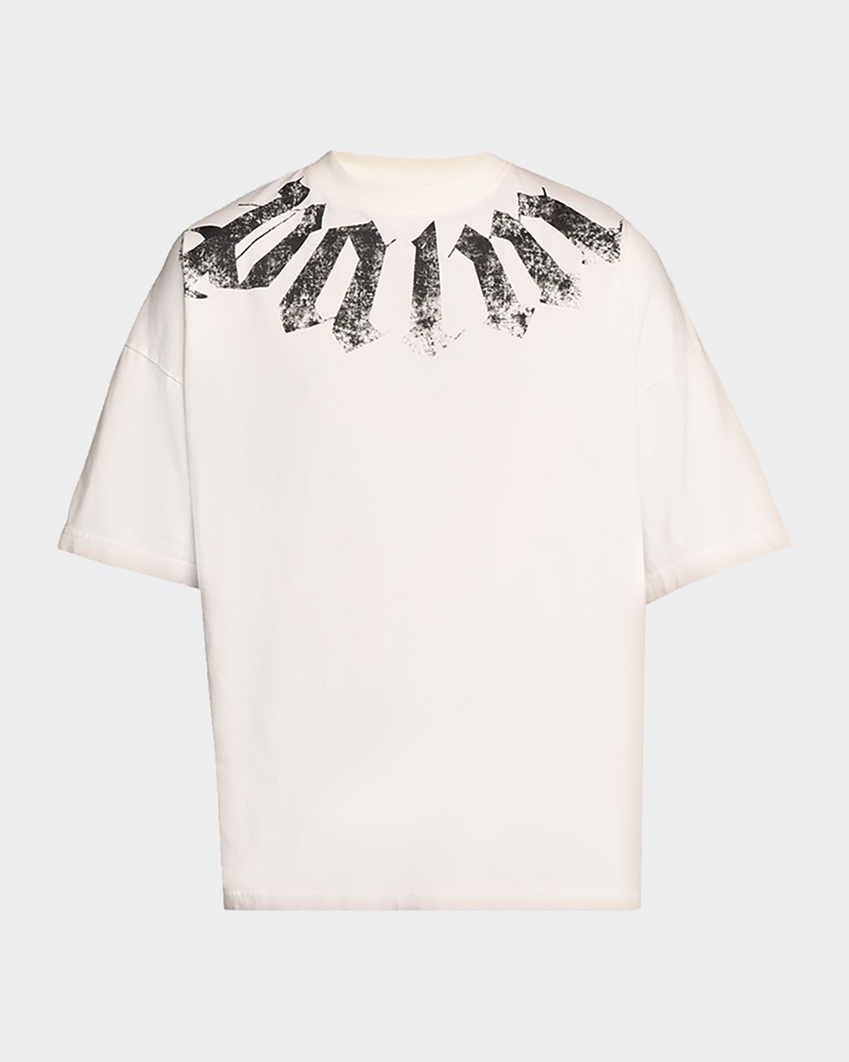 Palm Angels Men 's Big Neck Logo Cotton T-Shirt