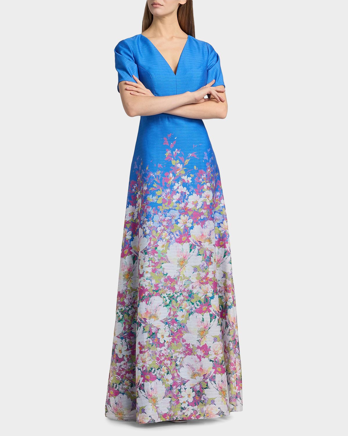 Kay Unger New York Carlotta Floral Organza Gown