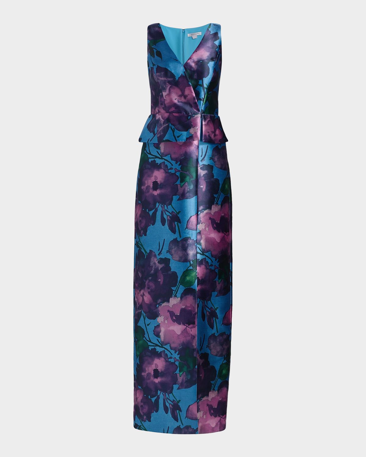 Kay Unger New York Celeste Floral Mikado Column Gown