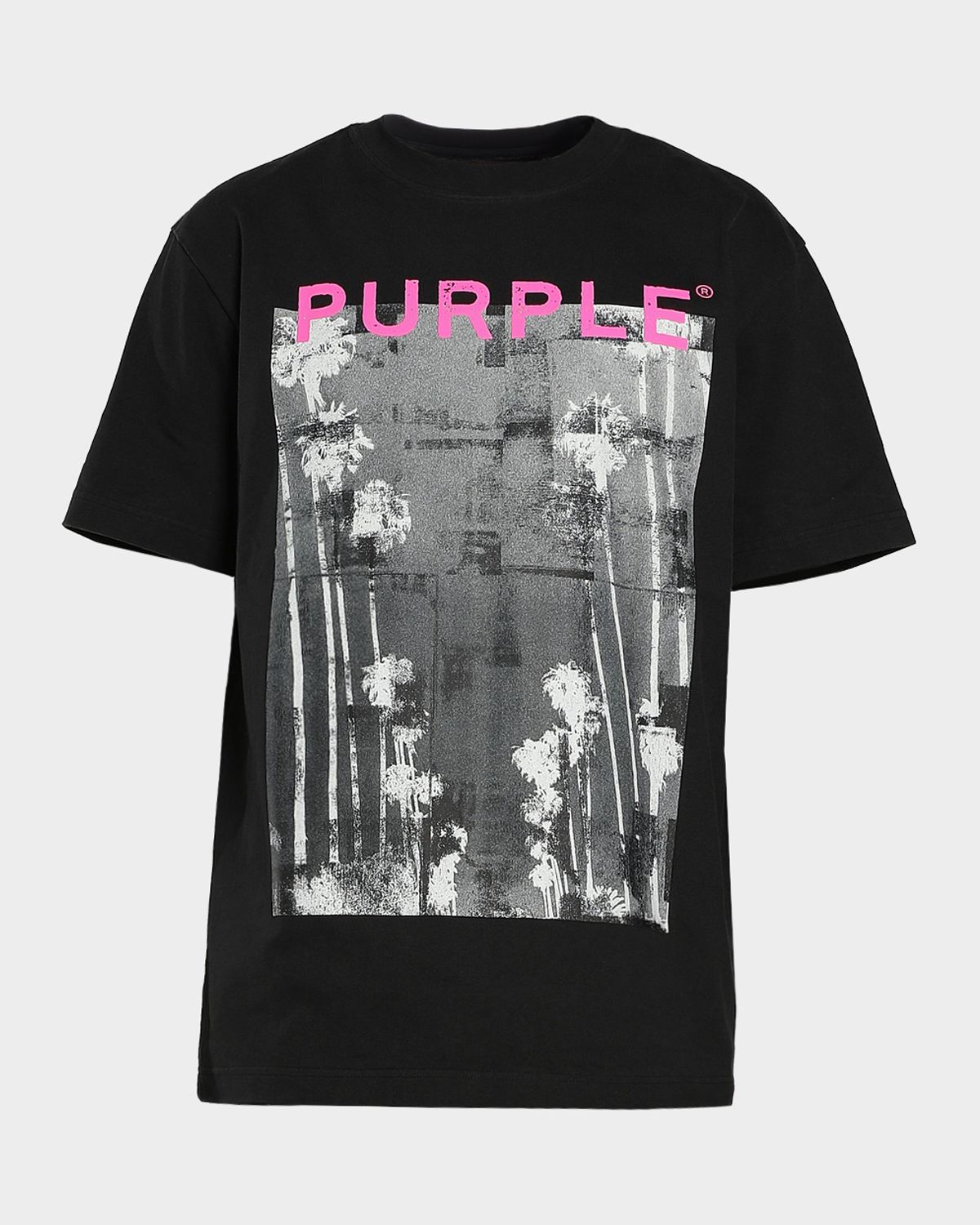 PURPLE Men 's Palms Graphic Logo Crewneck T-Shirt | Thumbnail 4 PURPLE Men 's Palms Graphic Logo Crewneck T-Shirt | Thumbnail 4
