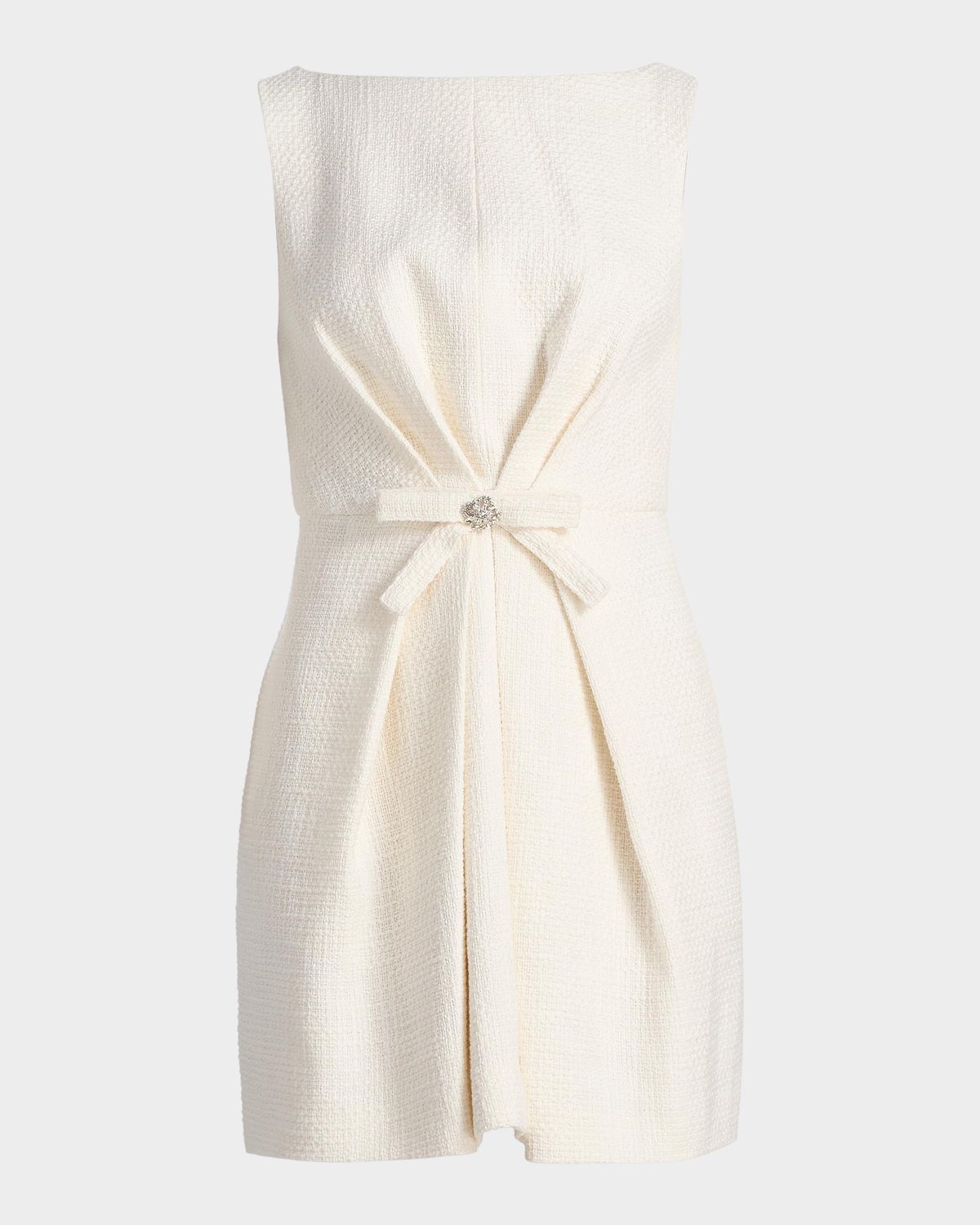 Cinq a Sept Marista Gathered Bow Tweed Minidress