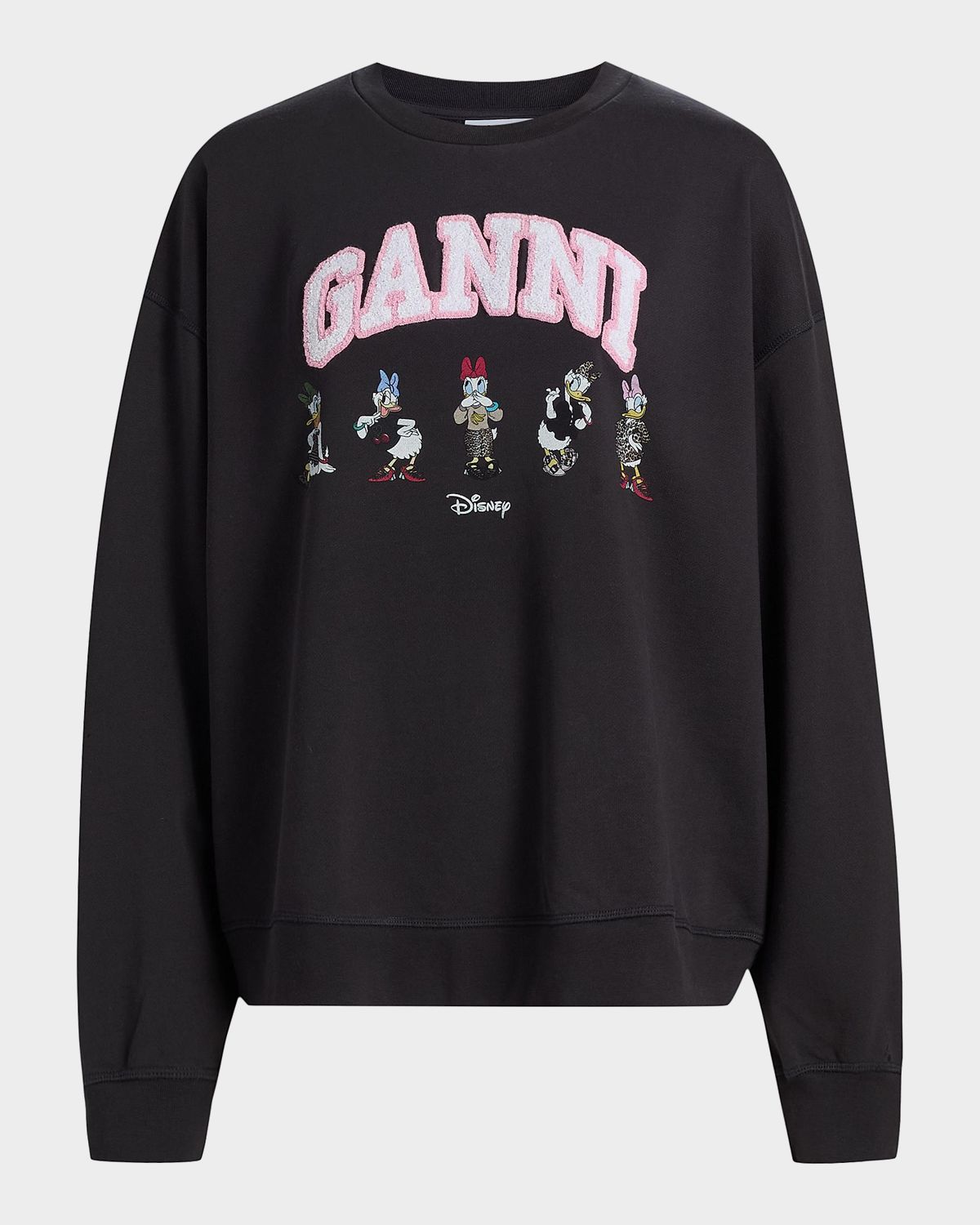 Ganni Isoli Daisy Cotton Jersey Crewneck Sweatshirt